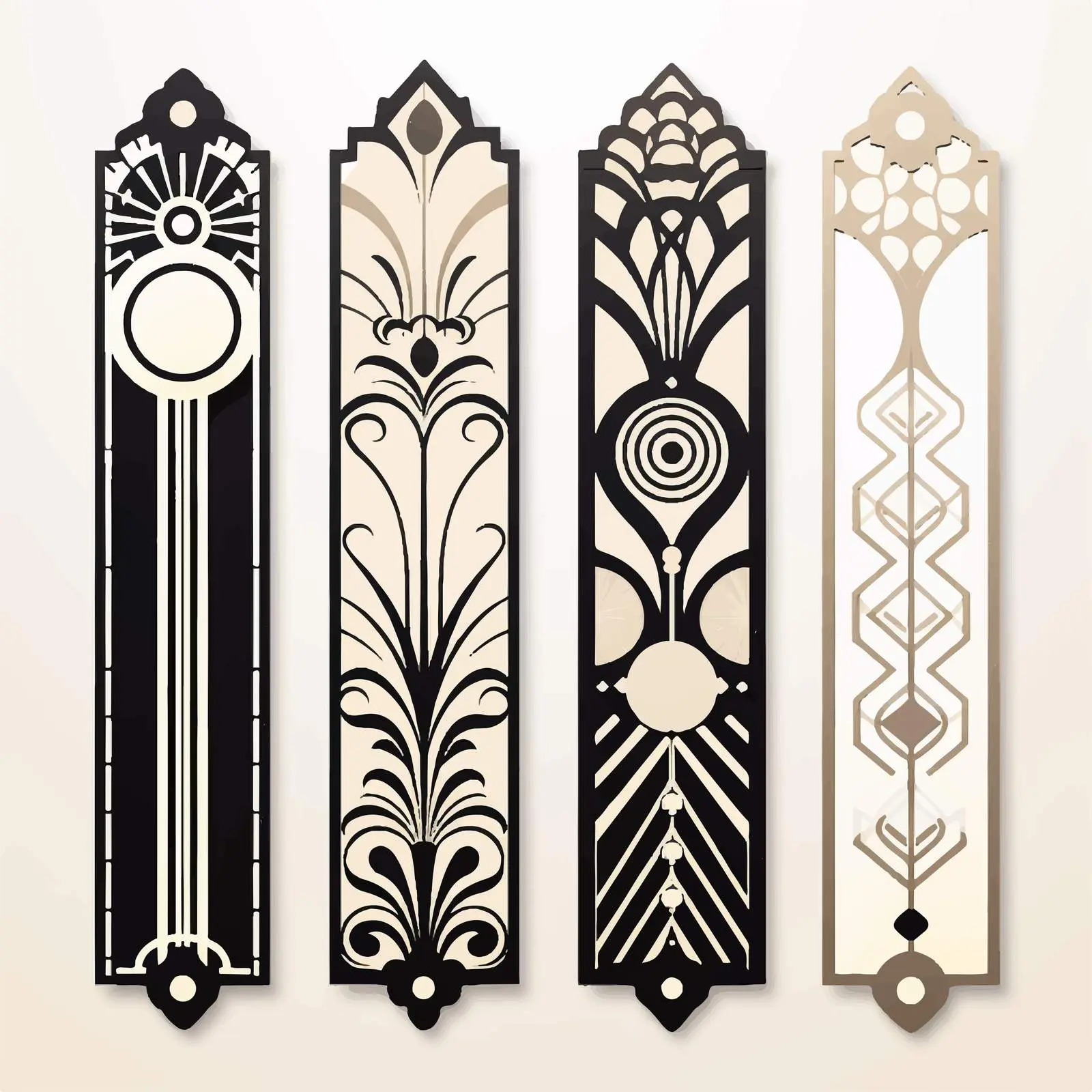 Art Deco Bookmark Bundle Laser Cut Design — free download from Dotvec