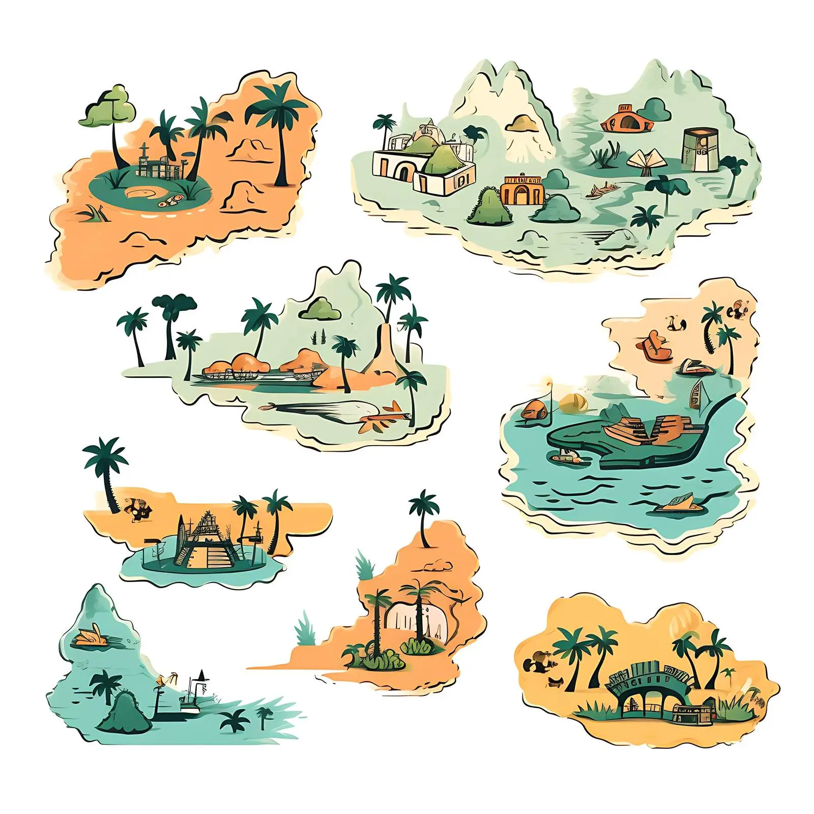 Art Deco Retro Belize Map Decorative Set – free creative designs image from Dotvec