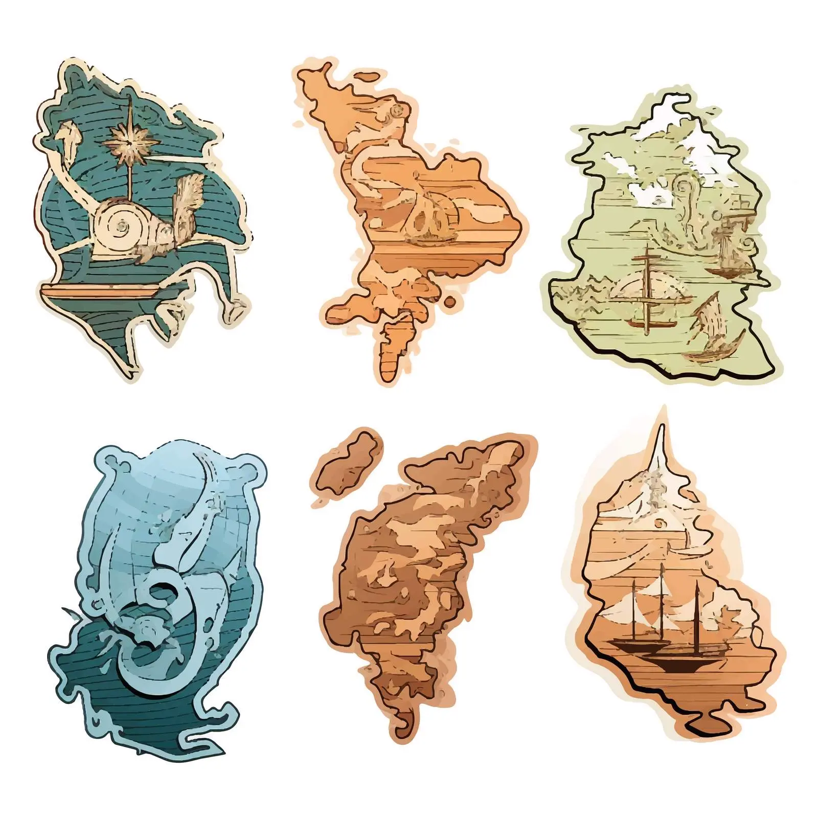 Art Deco Retro Belize Map Decorative Vector Set – free customizable design image from Dotvec