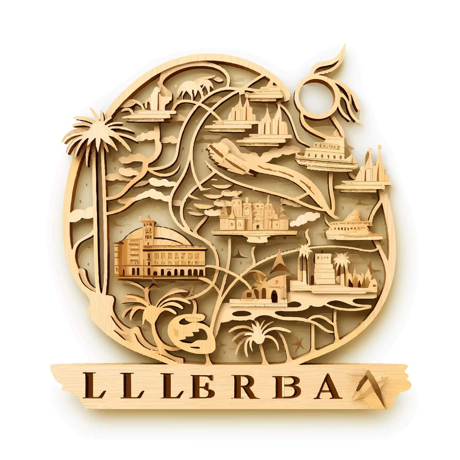 Art Deco Retro Liberia Map Decorative Vector — free download from Dotvec