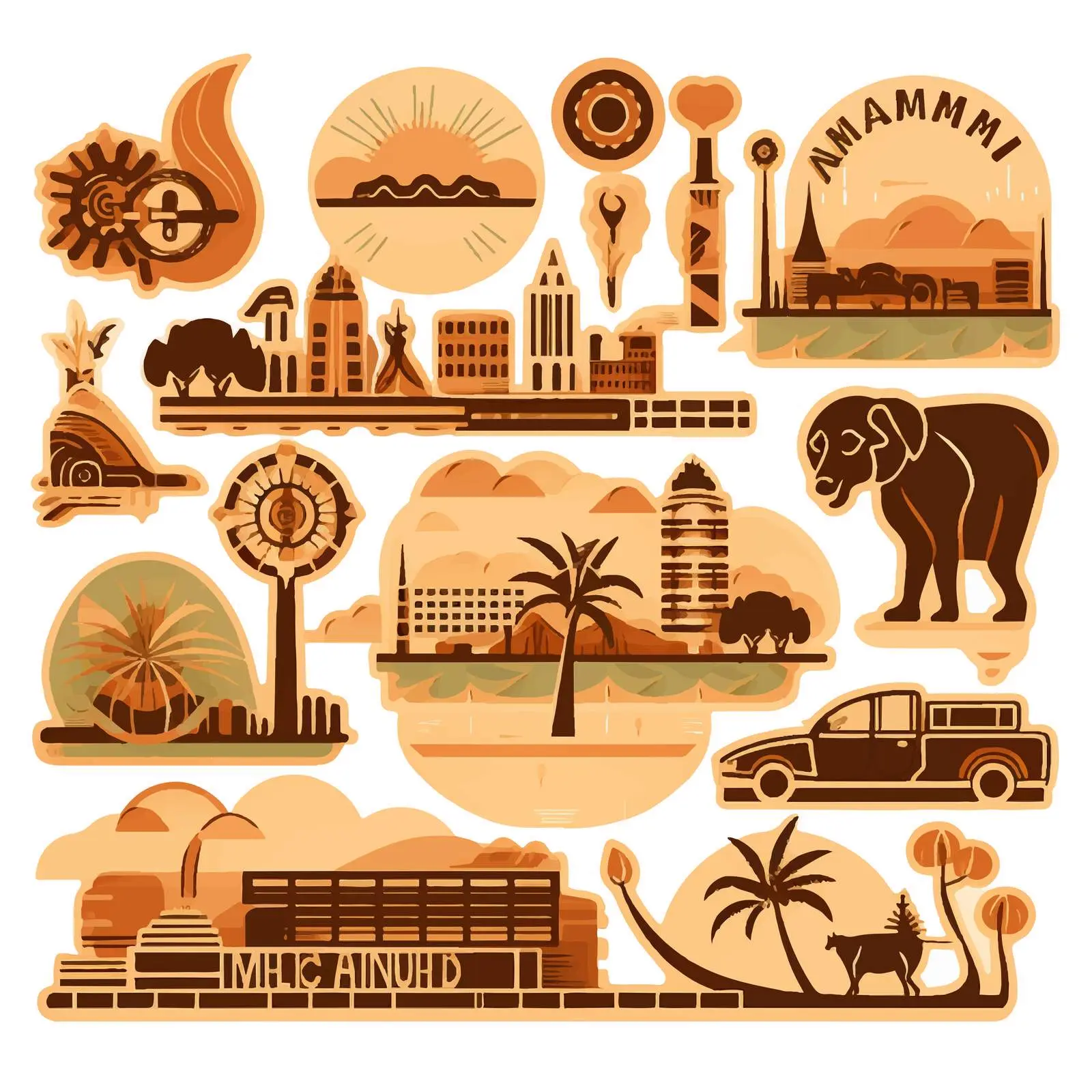 Art Deco Retro Malawi Map Decorative Vector Set — free download from Dotvec