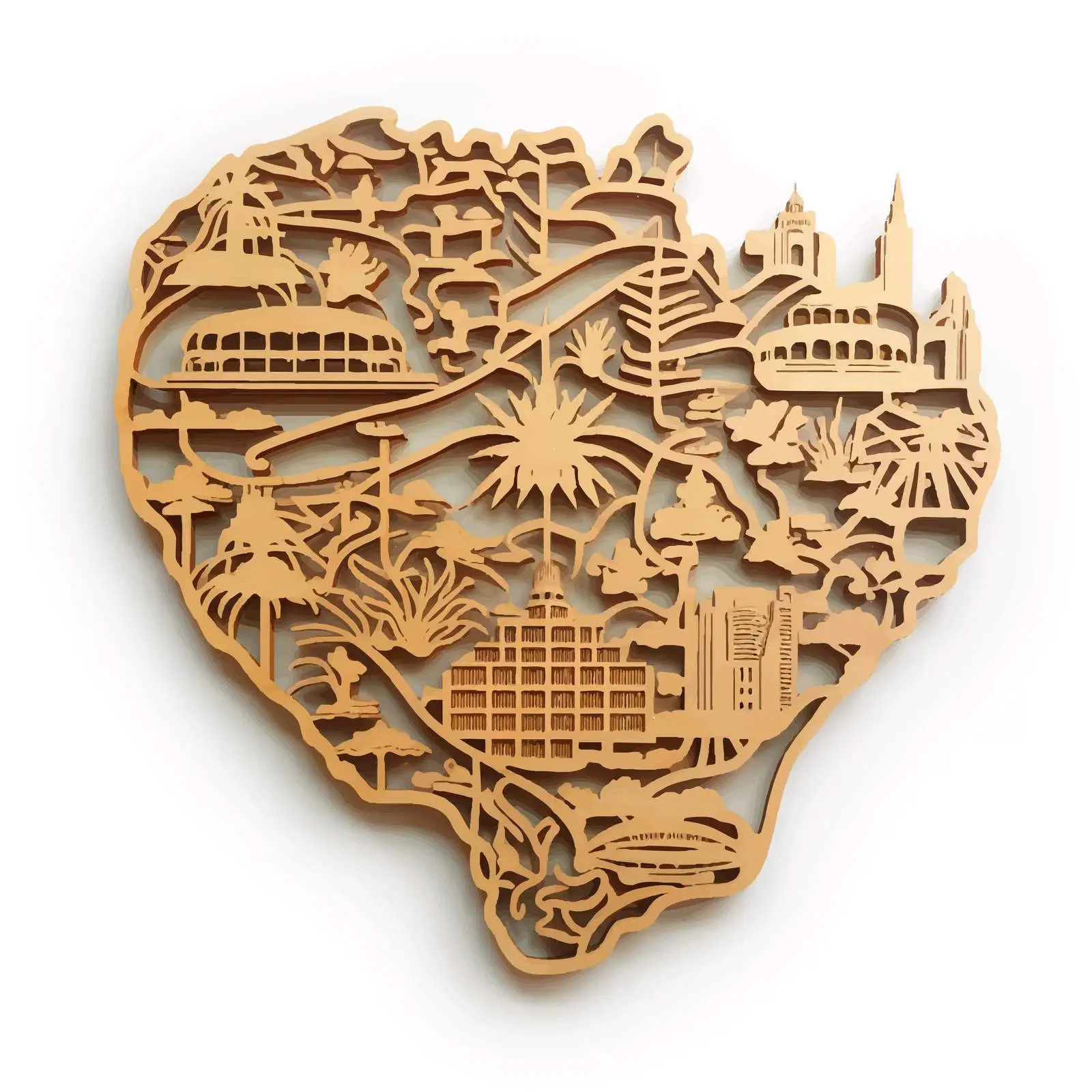 Art Deco Retro Malaysia Map Decorative Vector – free abstract map image from Dotvec