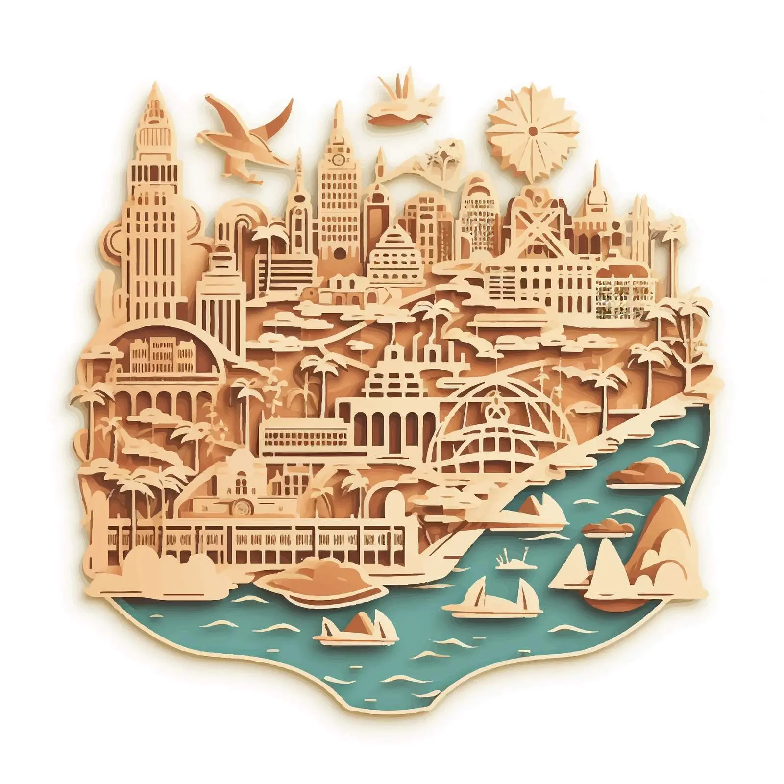 Art Deco Malaysia Map Decorative Vector File – free printable vector image from Dotvec