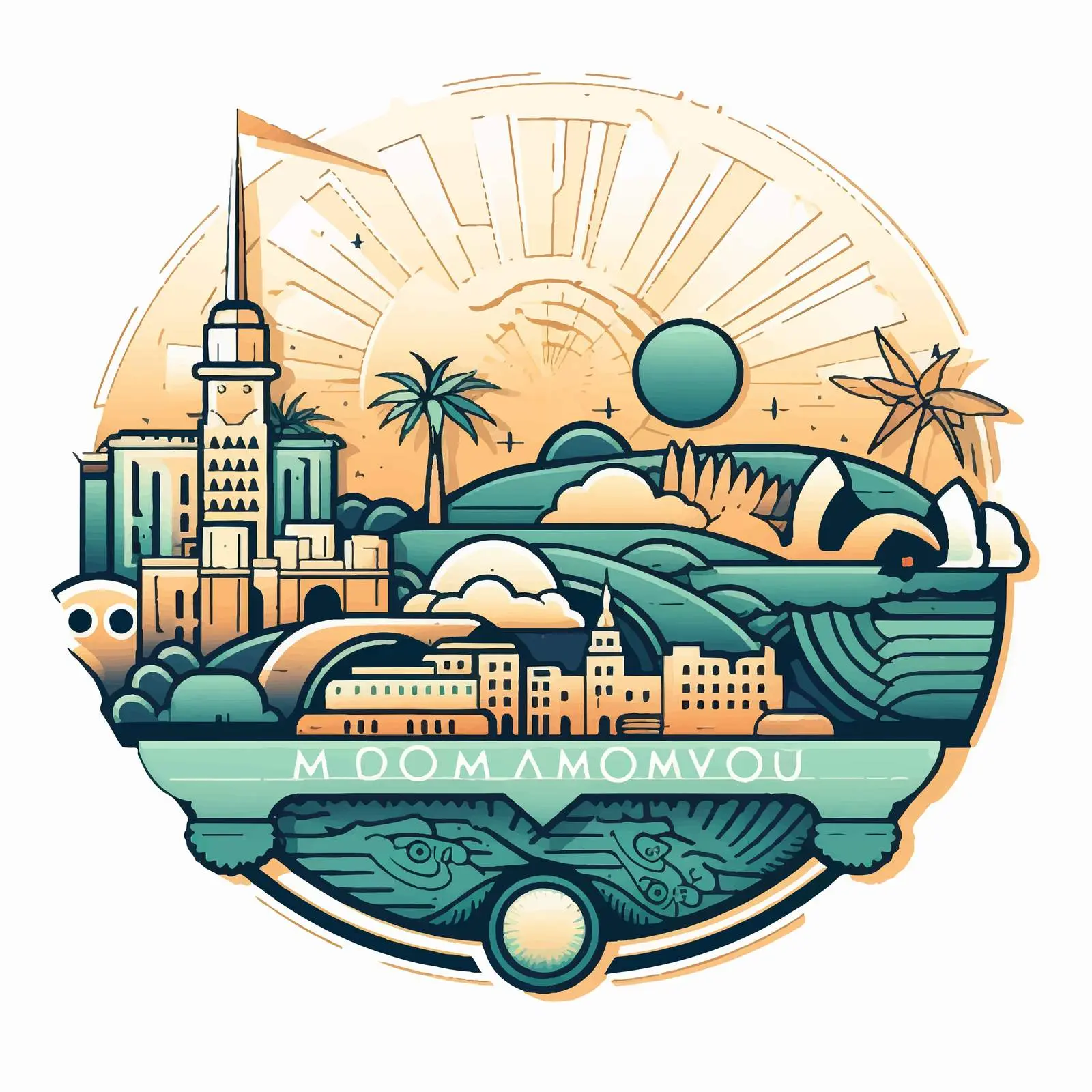 Art Deco Retro Mozambique Map Design – free african image from Dotvec