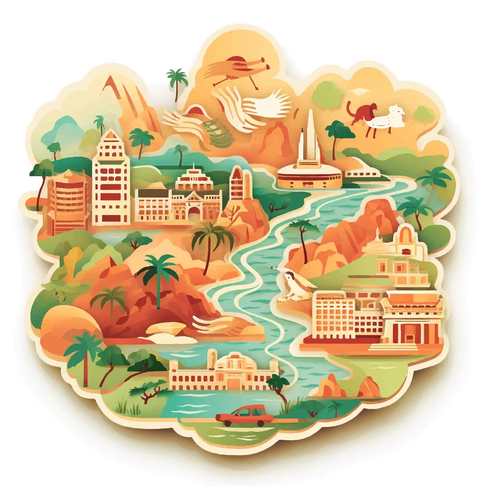 Art Deco Retro Vietnam Map Vector Design — free download from Dotvec