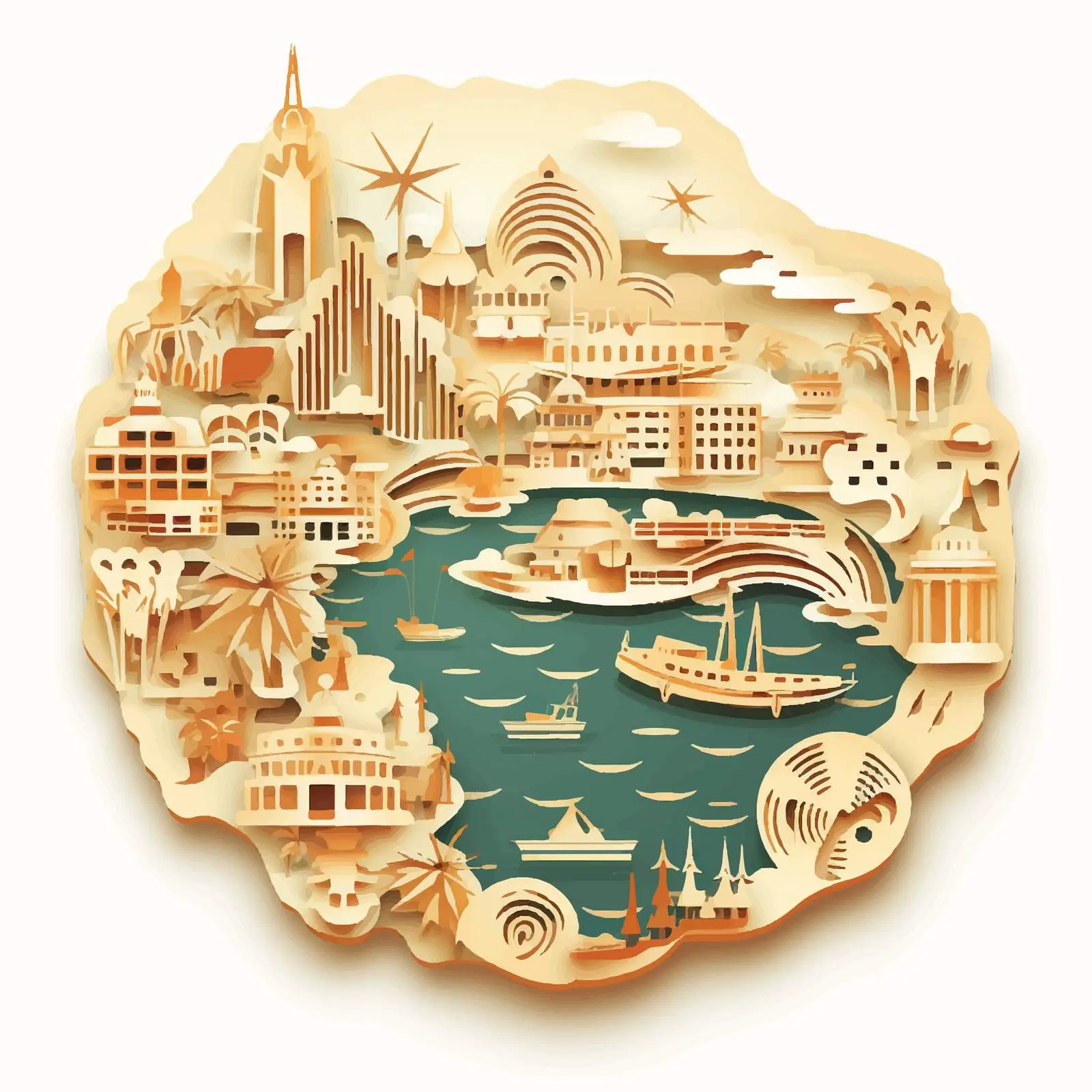 Art Deco Retro Vietnam Map Vector Design — free download from Dotvec