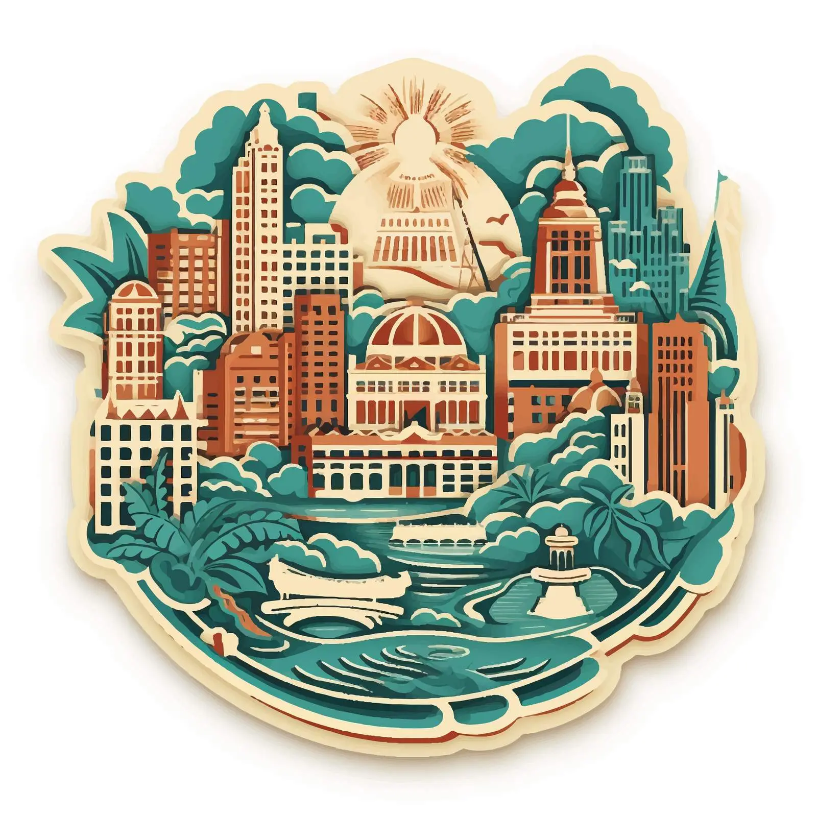 Retro Vietnam Map in Art Deco Style – free design vector image from Dotvec