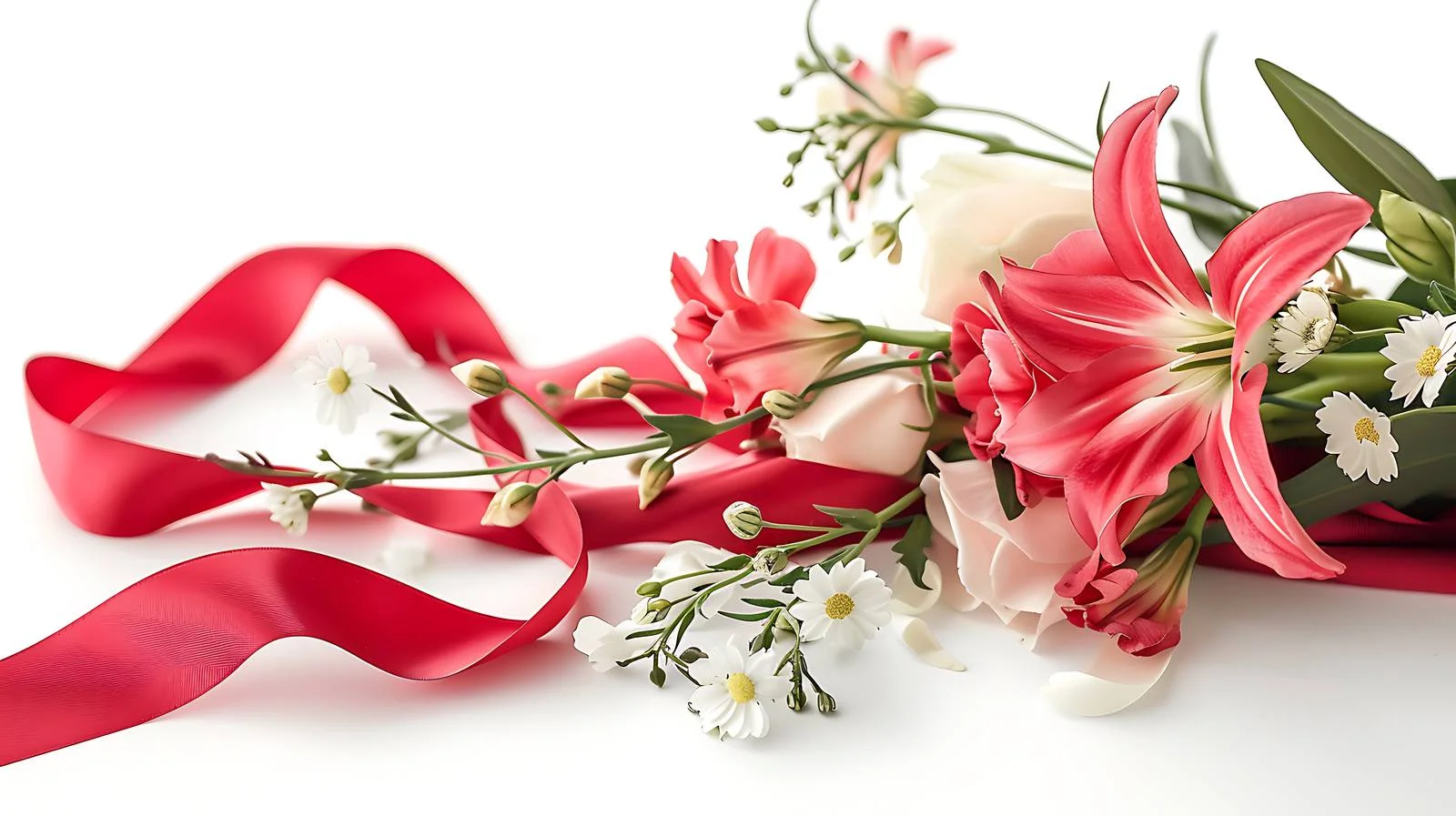 Elegant Floral Art Design with Red Accents — free download from Dotvec