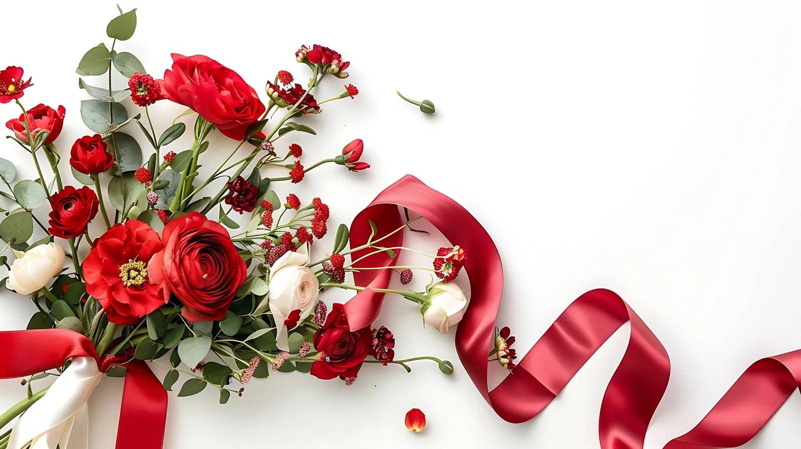 Elegant Floral Art with Red Splash — free download from Dotvec