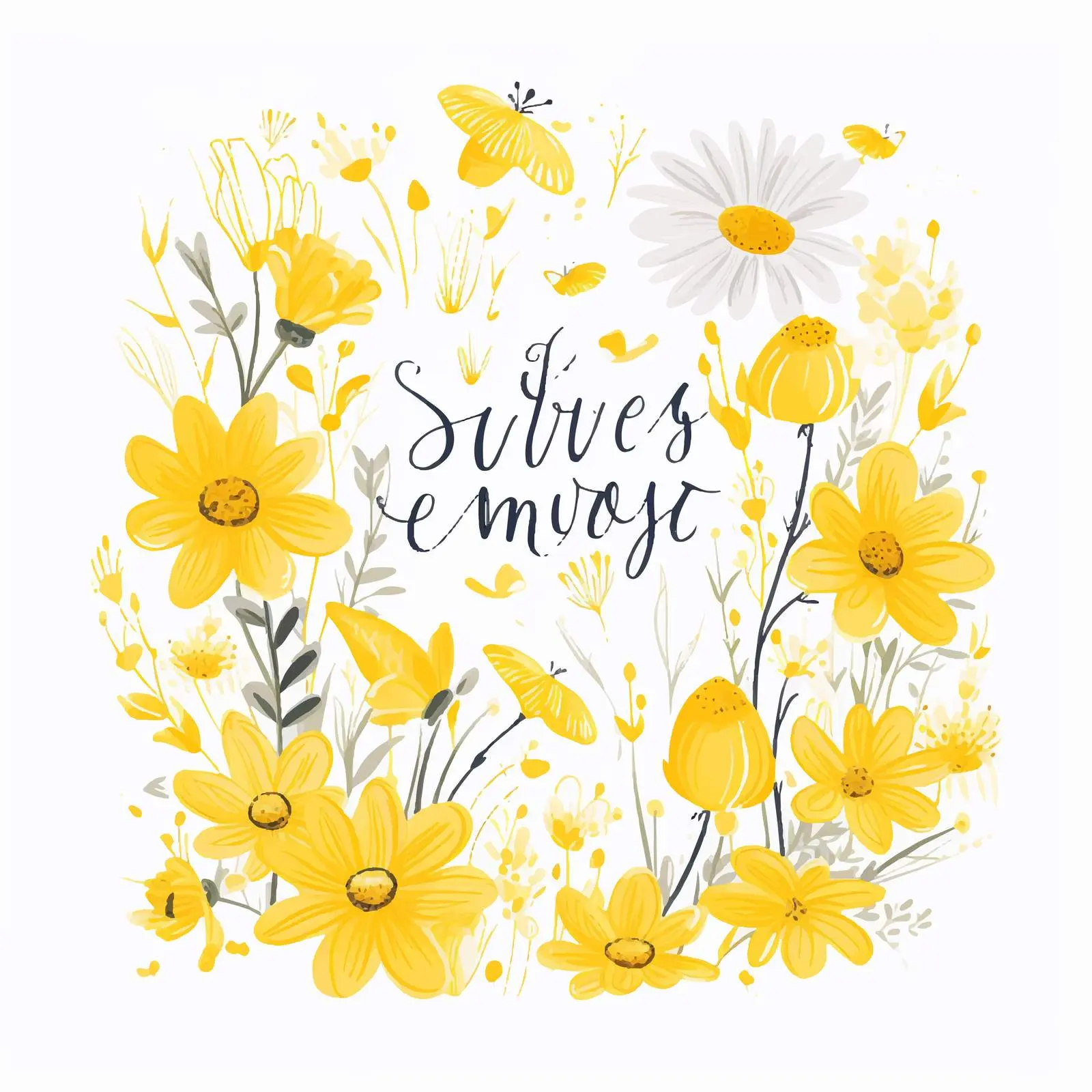 Spring Manicure with Handwritten Chamomile Art — free download from Dotvec