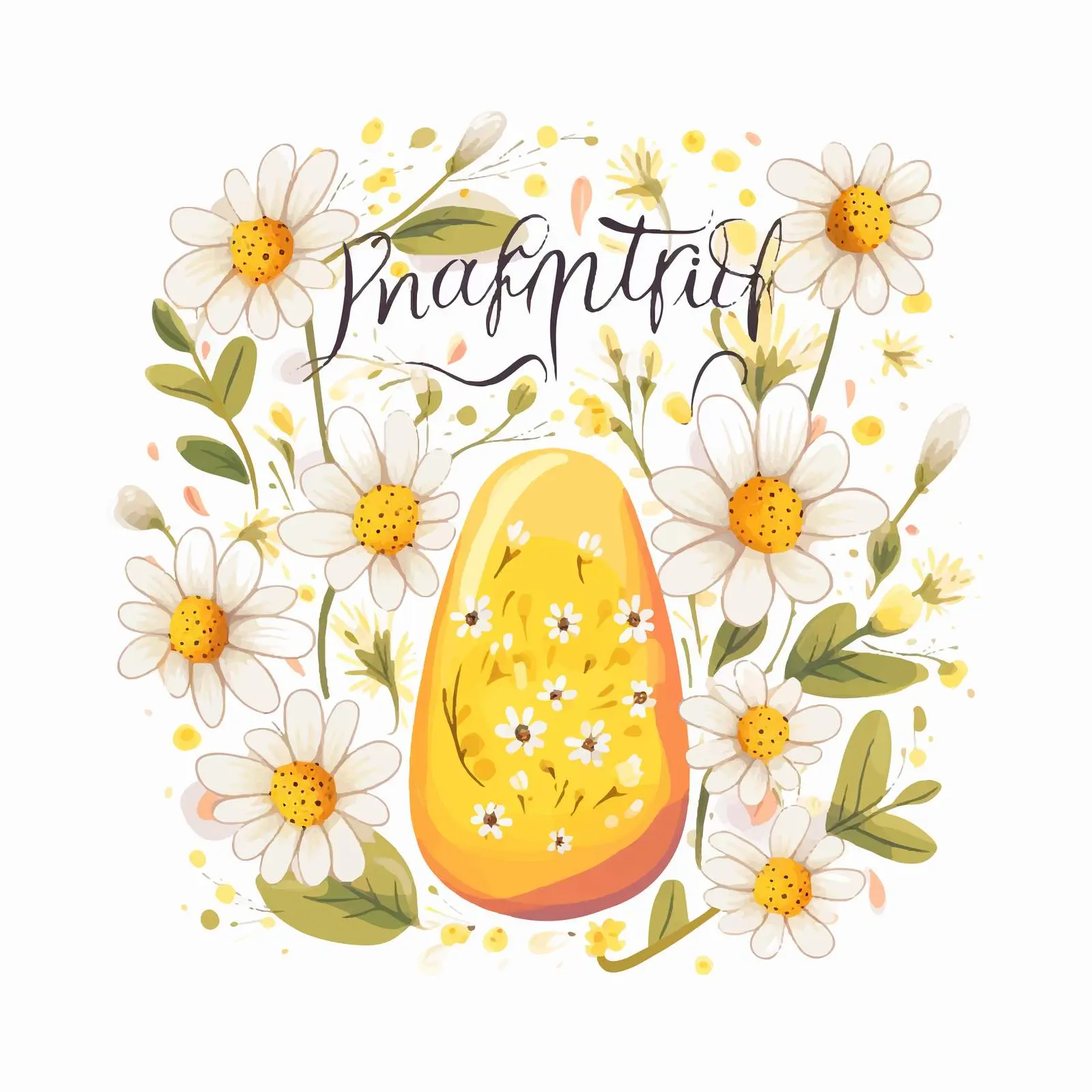 Spring Manicure Art with Handwritten Inscription – free happy vibes image from Dotvec