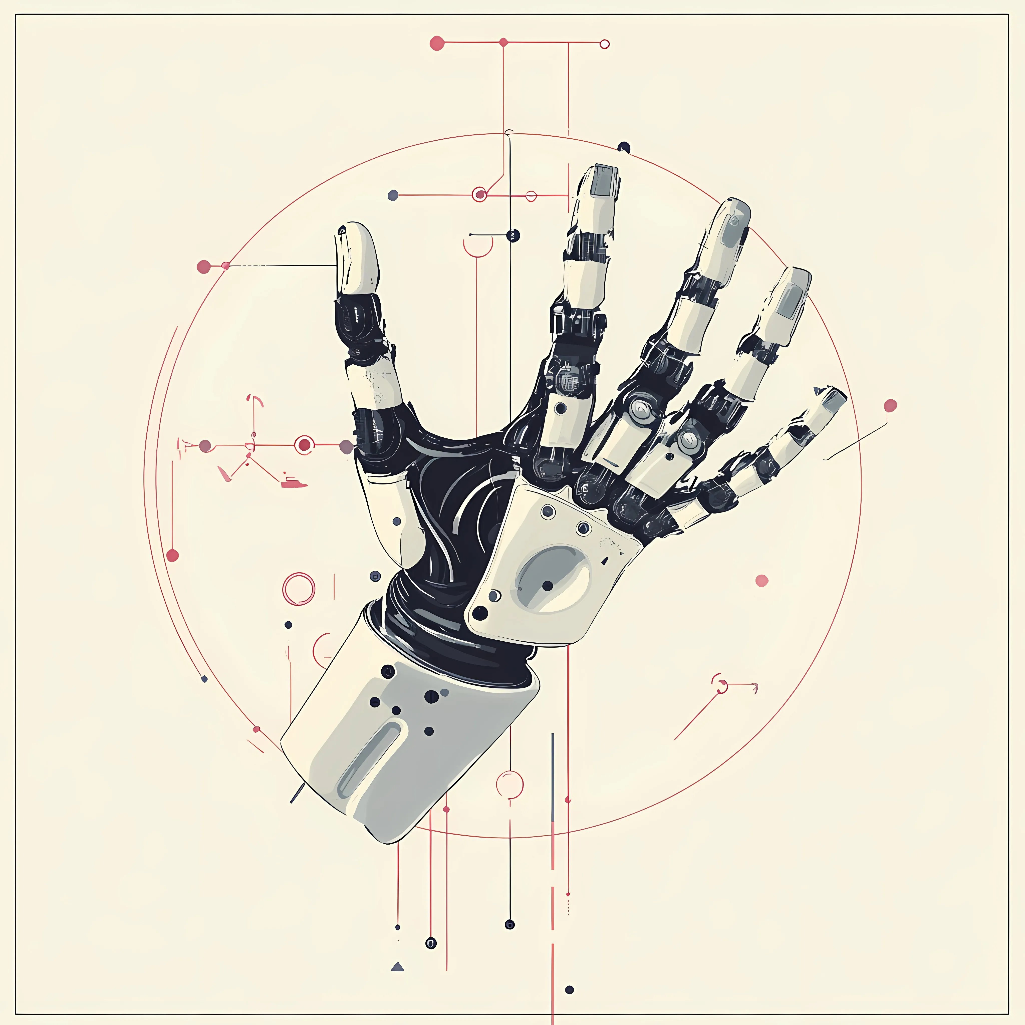 Flat Vector Illustration of Robot Hand — free download from Dotvec