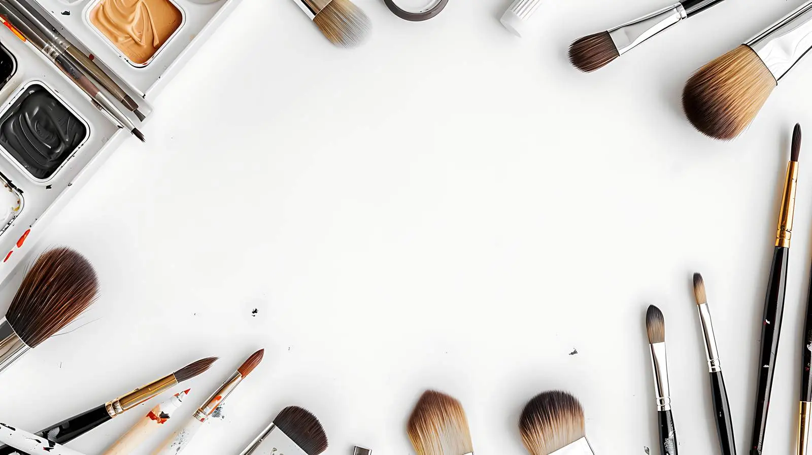 Artist Workspace with Paint Brushes and Tools – free paint image from Dotvec