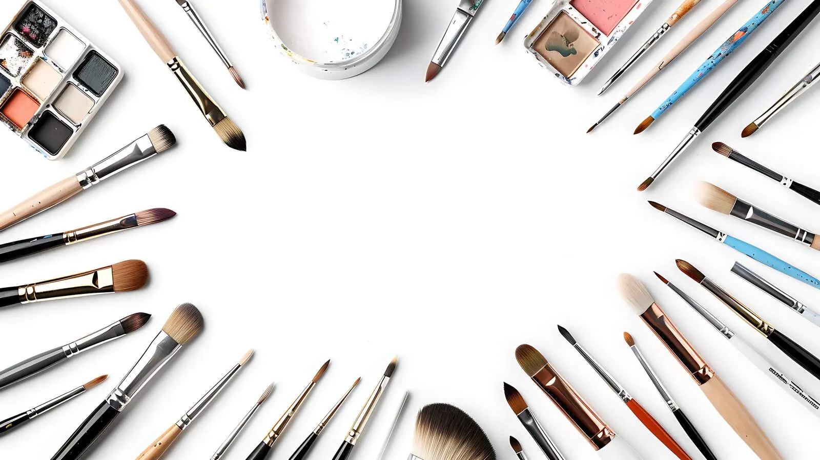 Artist Workspace with Paint Brushes and Tools – free paint image from Dotvec