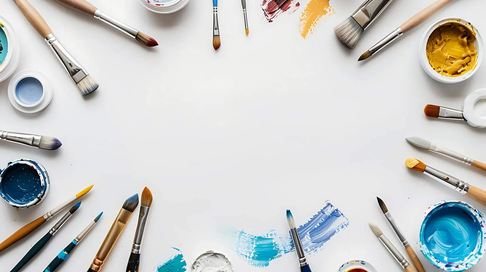 Artist Workspace with Paint Brushes and Tools – free paint image from Dotvec