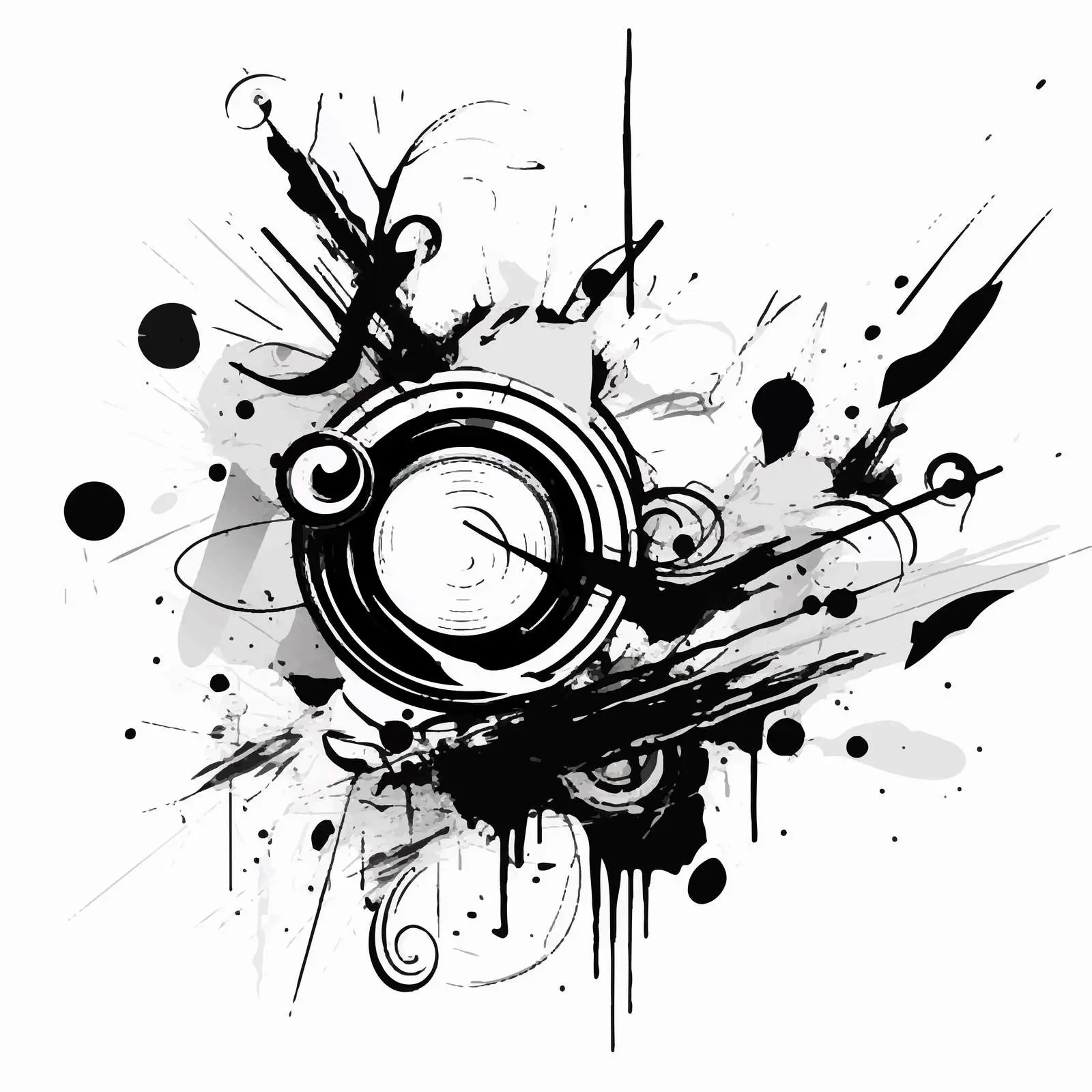 Black and White Artistic Design Element — free download from Dotvec