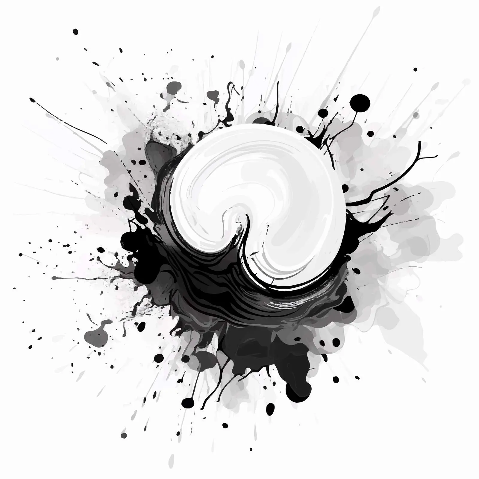 Black and White Artistic Design Vector Element — free download from Dotvec