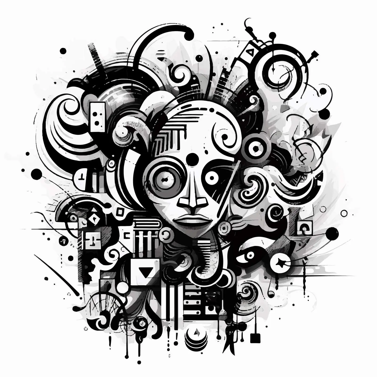 Stylish Black and White Vector Design Element — free download from Dotvec