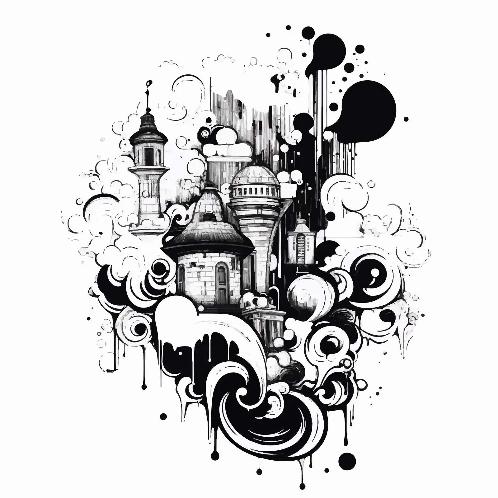 Creative Black and White Artistic Vector Element – free vector concepts image from Dotvec