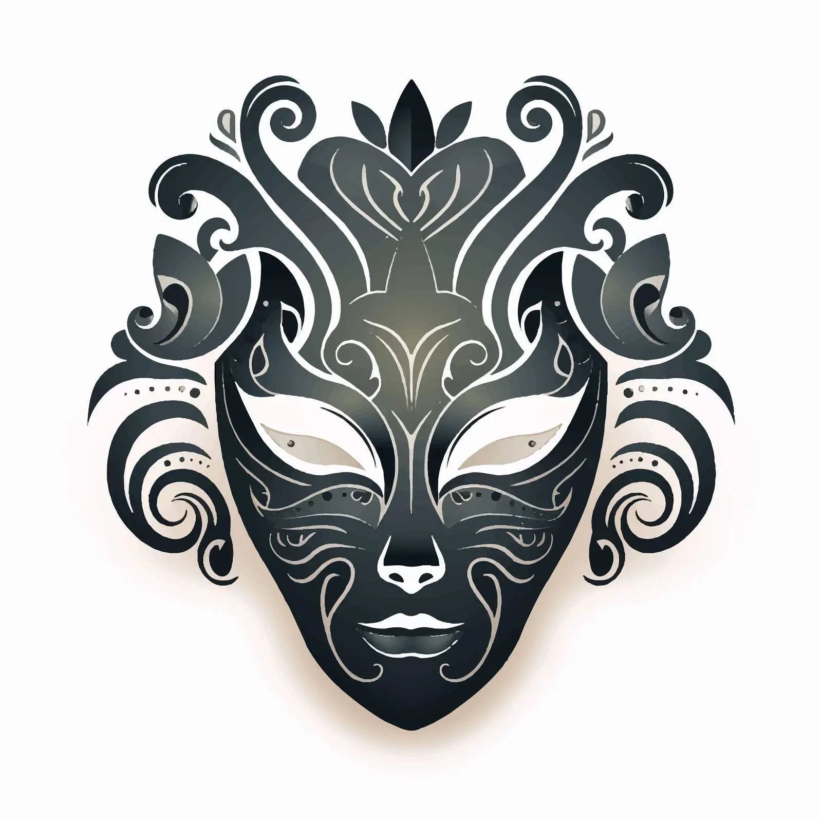 Black Winter Christmas Mask Design Vector – free holiday graphics image from Dotvec