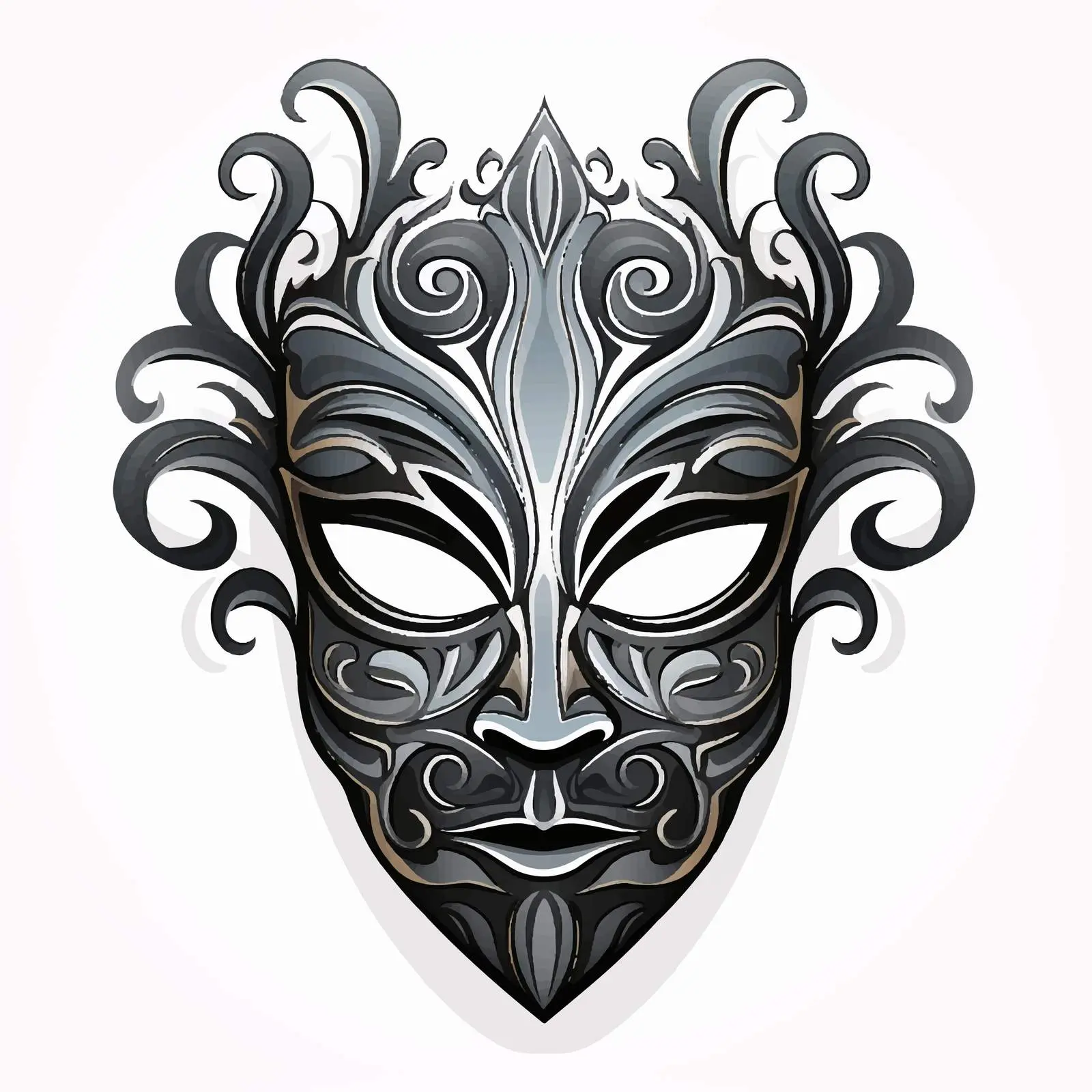 Artistic Black Winter Christmas Mask Vector – free artistic graphic image from Dotvec
