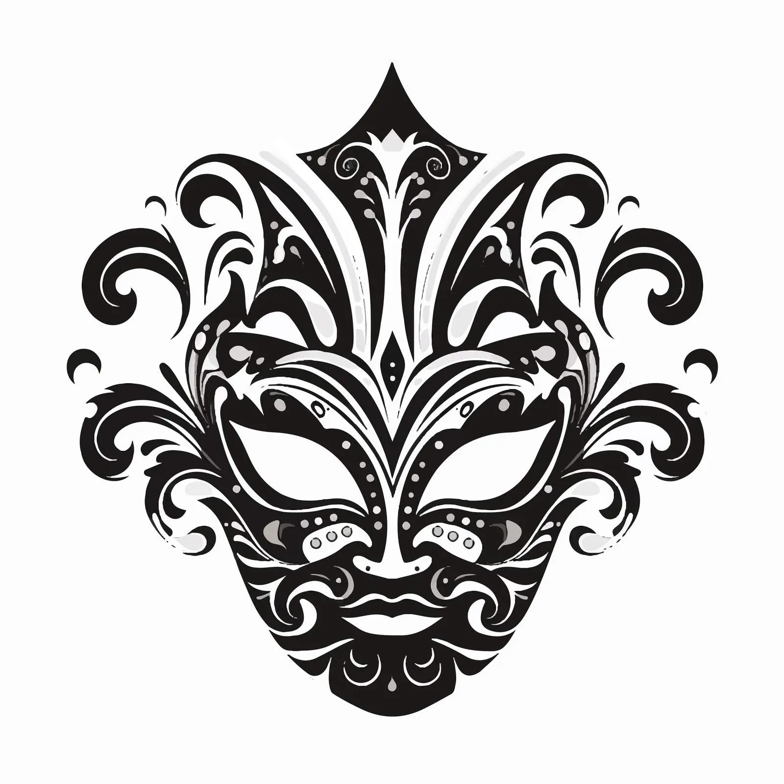 Artistic Black Winter Christmas Mask Design – free vector icon image from Dotvec