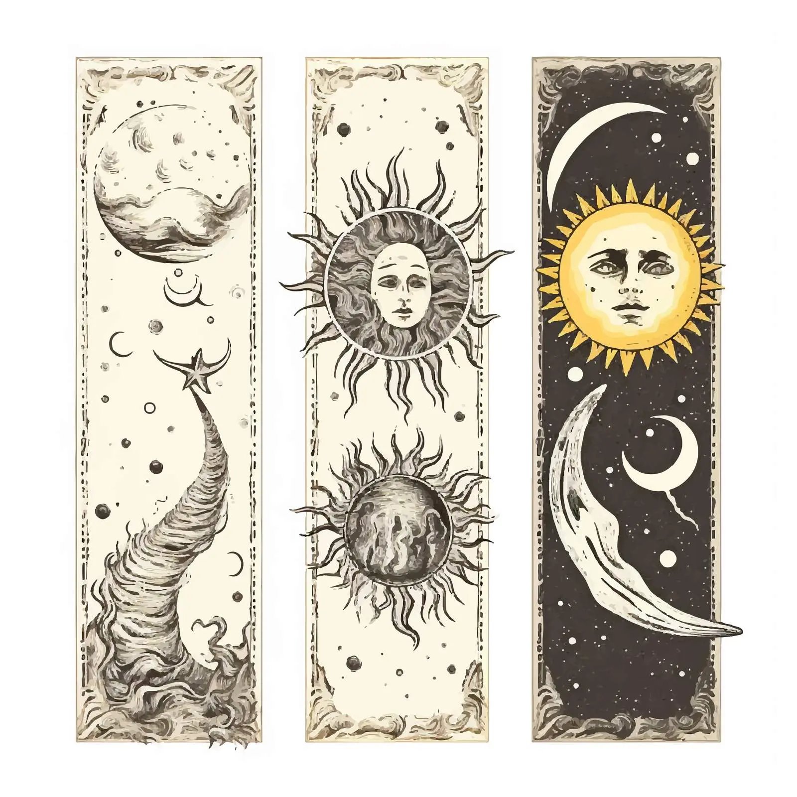 Artistic Sun and Moon Poster Vector Design – free moon vector image from Dotvec