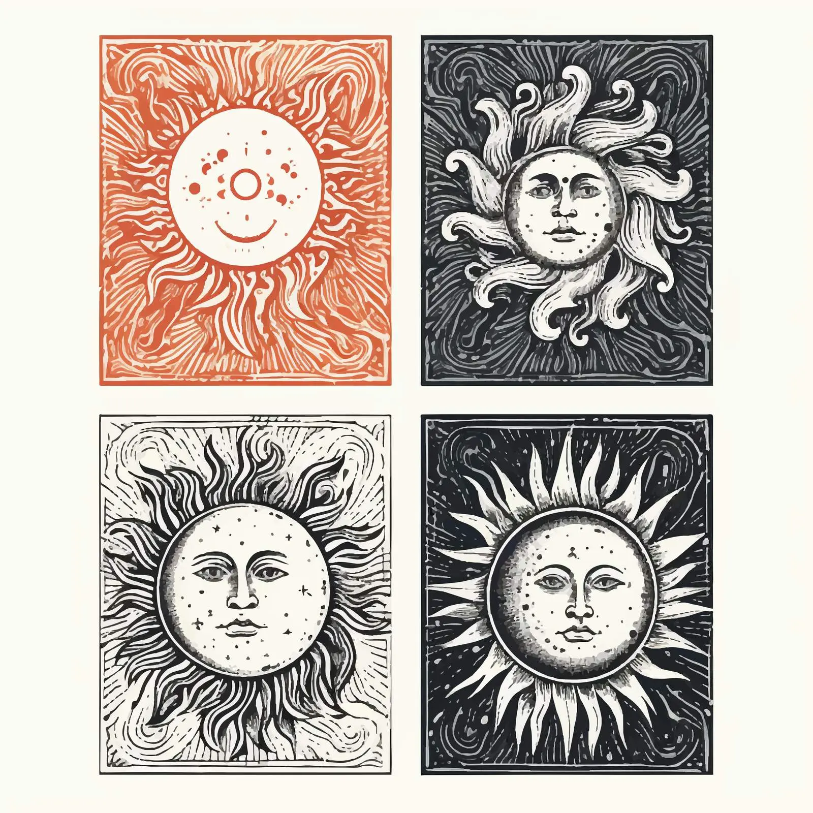 Artistic Moon and Sun Sketch Poster Templates — free download from Dotvec