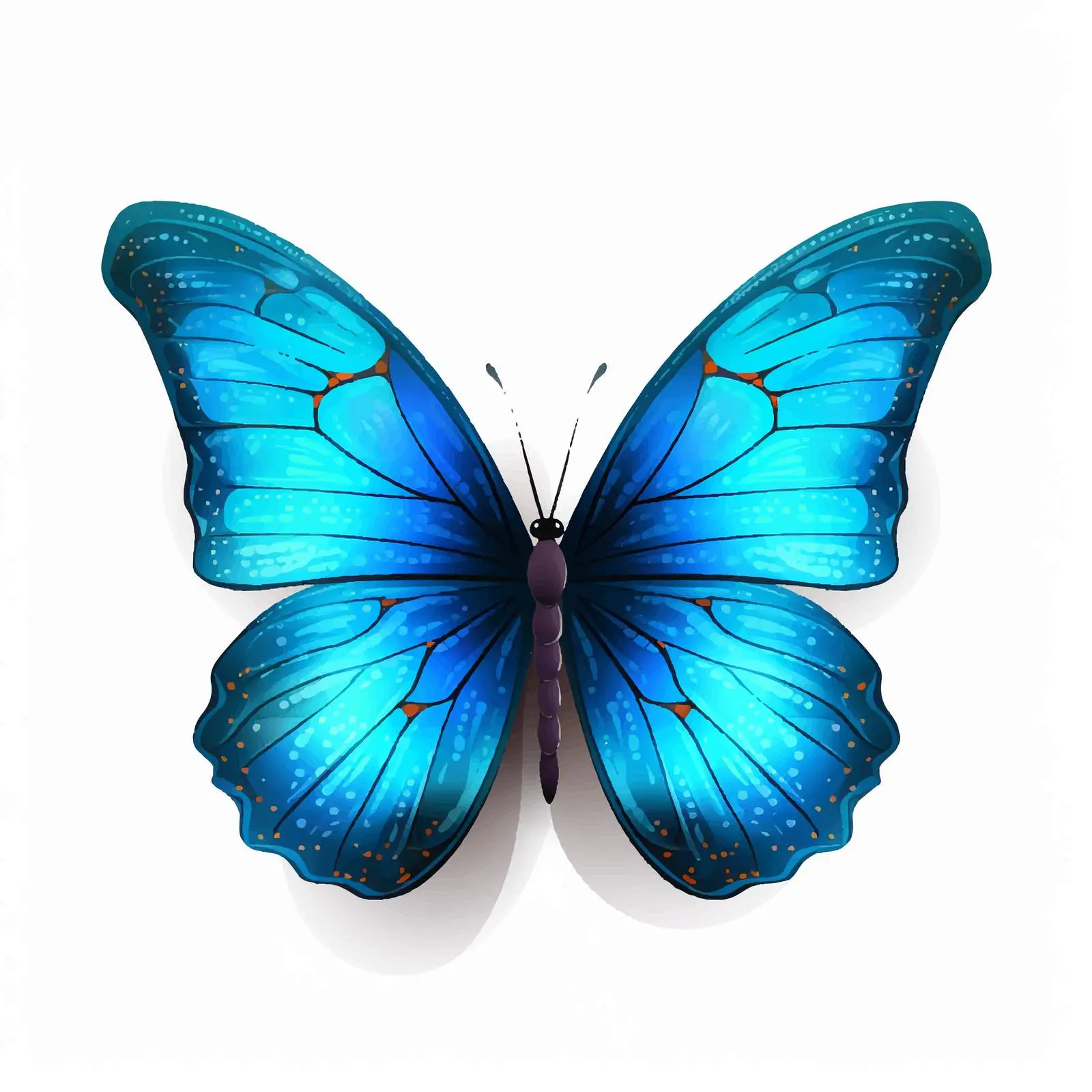 Blue-Winged Butterfly Vector Art Illustration — free download from Dotvec