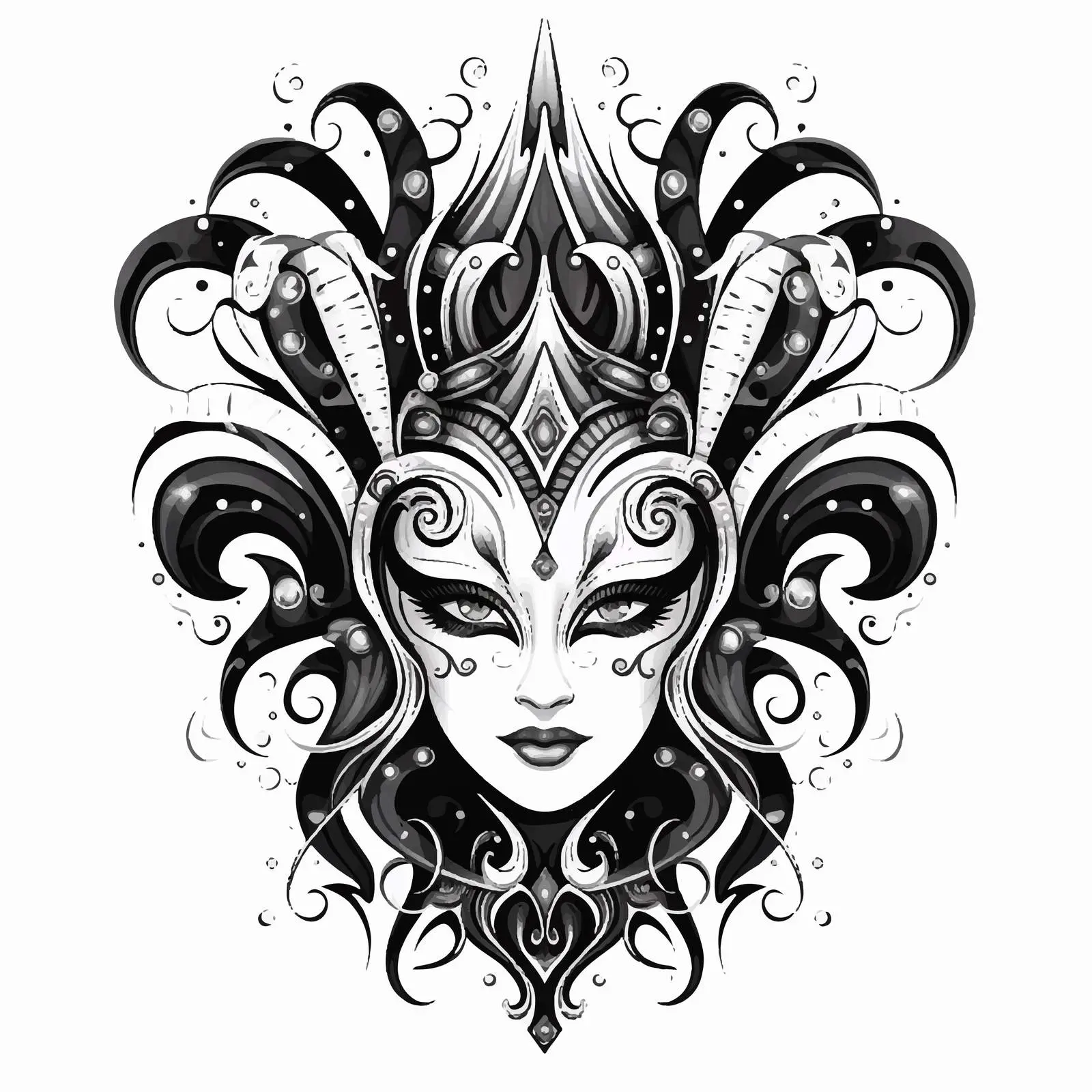Creative Black Winter Mask Design Element — free download from Dotvec
