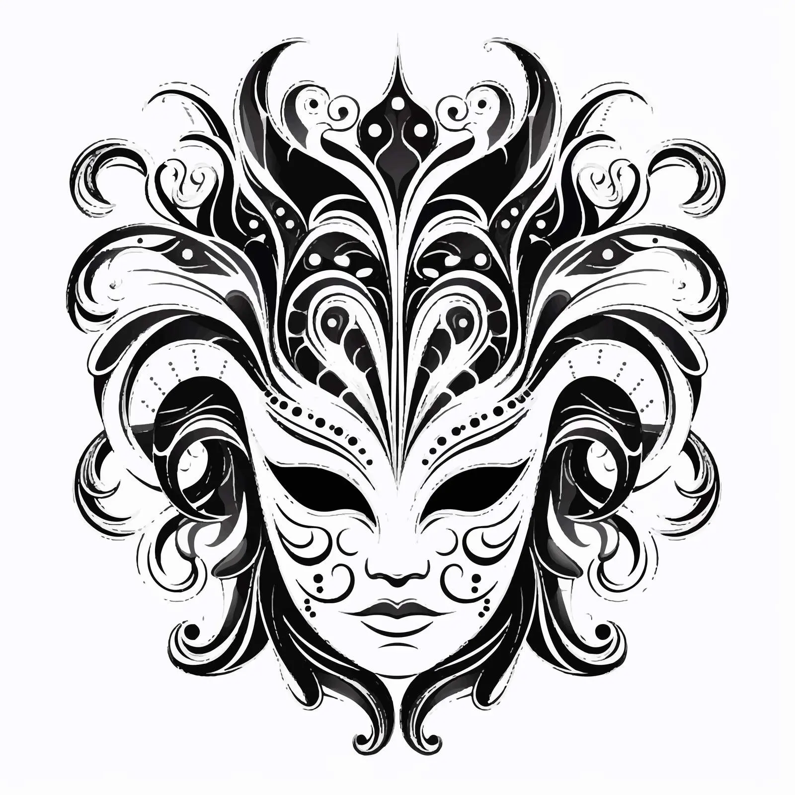 Artistic Winter Mask Design Element — free download from Dotvec