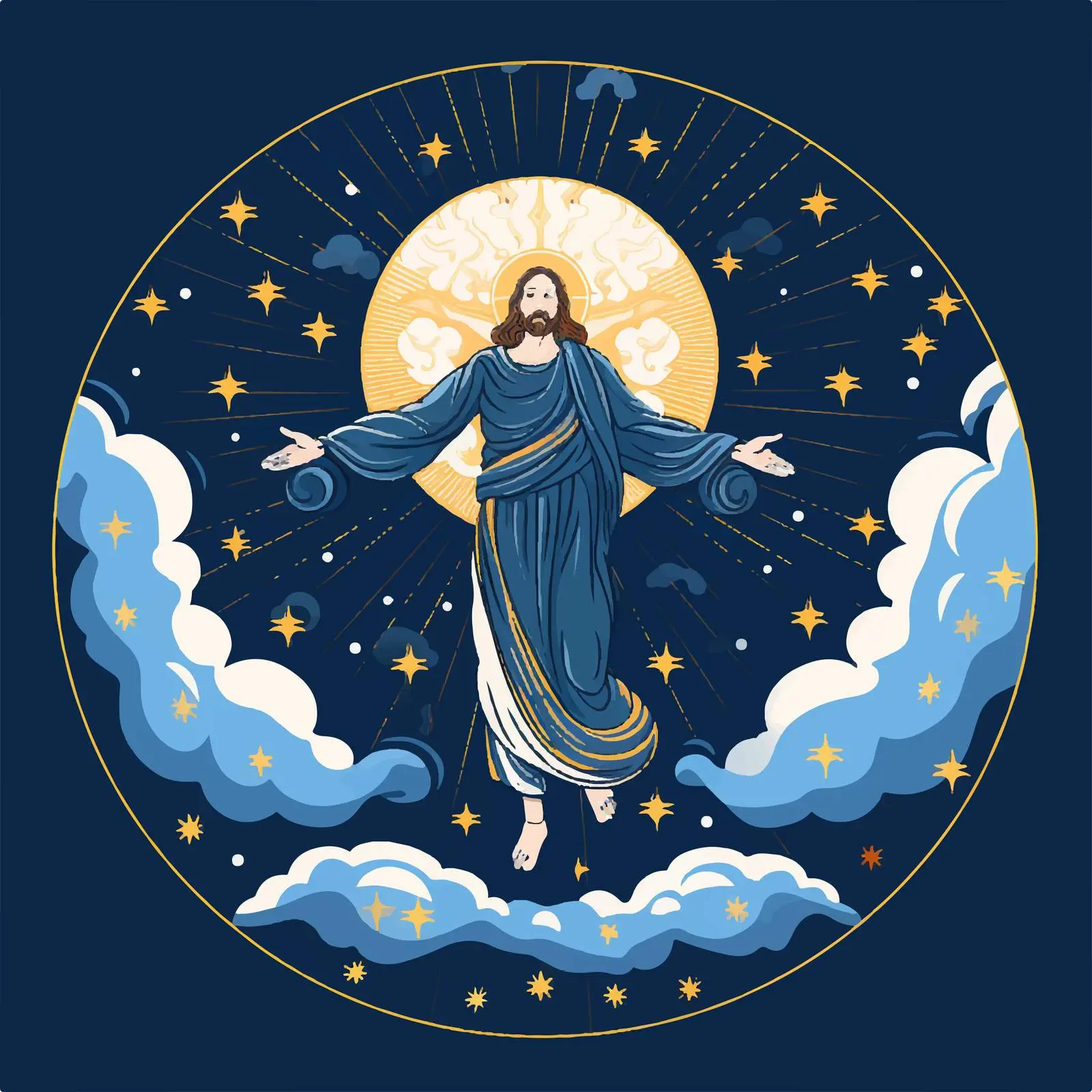Byzantine Style Illustration of Ascension of Jesus – free geometry image from Dotvec