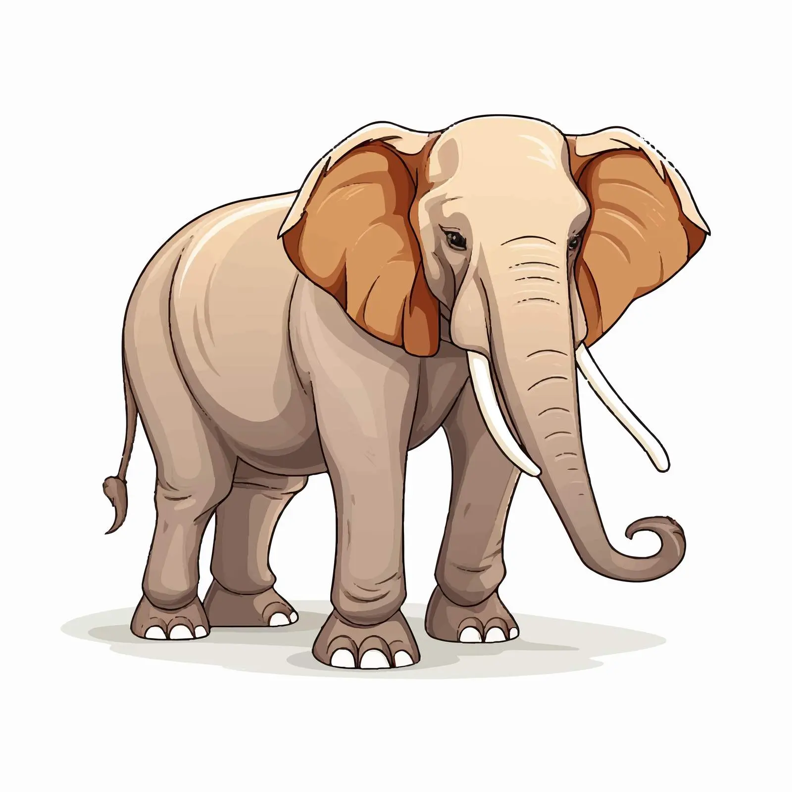 Cartoon Asian Elephant Vector on White Background – free infographic image from Dotvec