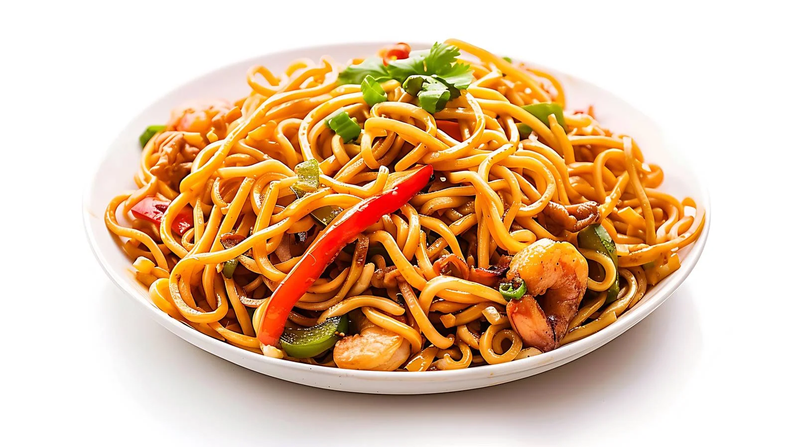 Delicious Bami Goreng Noodles isolated white — free download from Dotvec