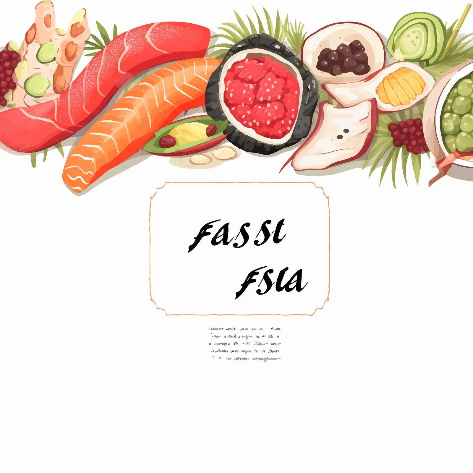 Sushi Rolls Banner Design for Asian Cuisine – free food marketing image from Dotvec