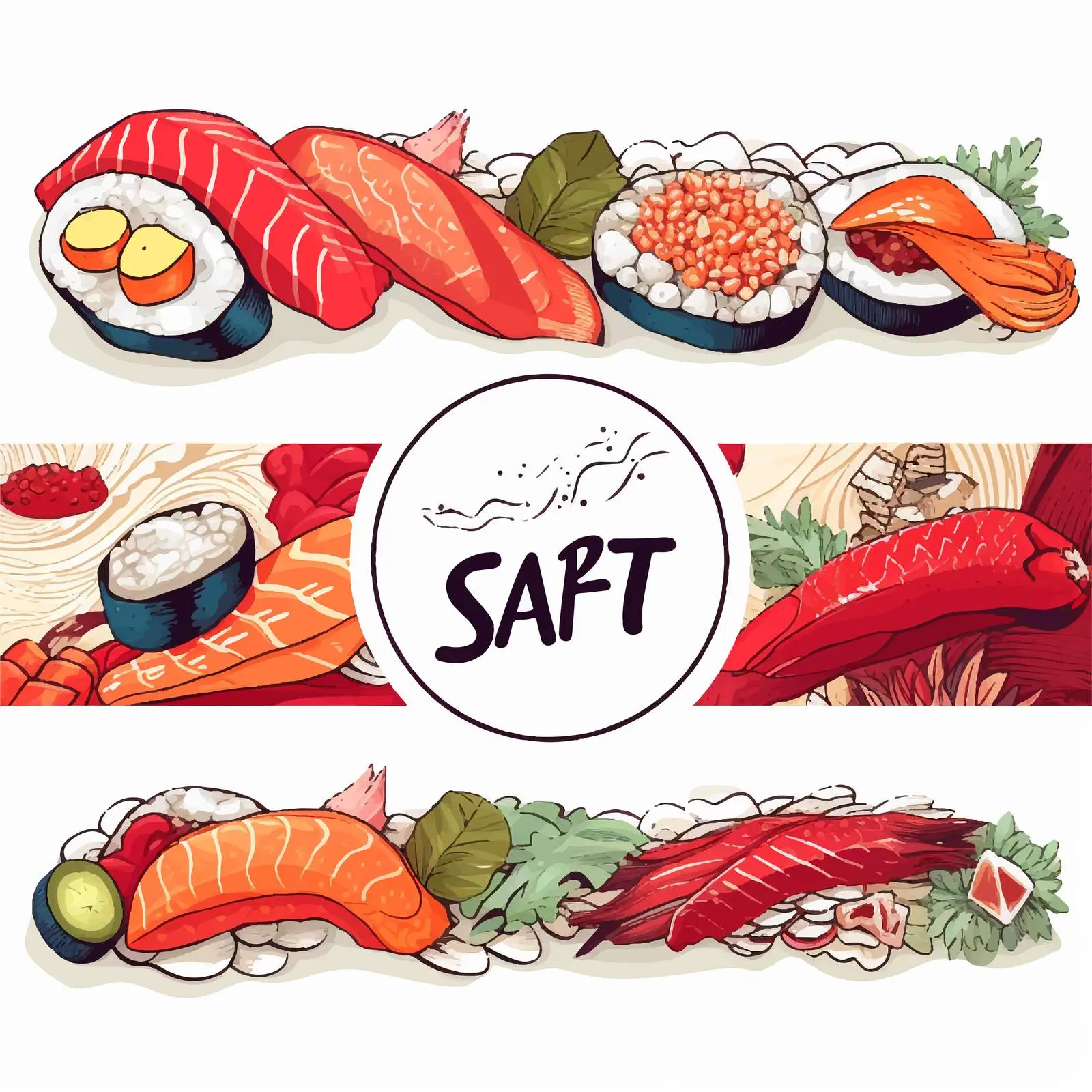 Sushi Rolls - Japanese Cuisine Banner Design – free japanese dish image from Dotvec