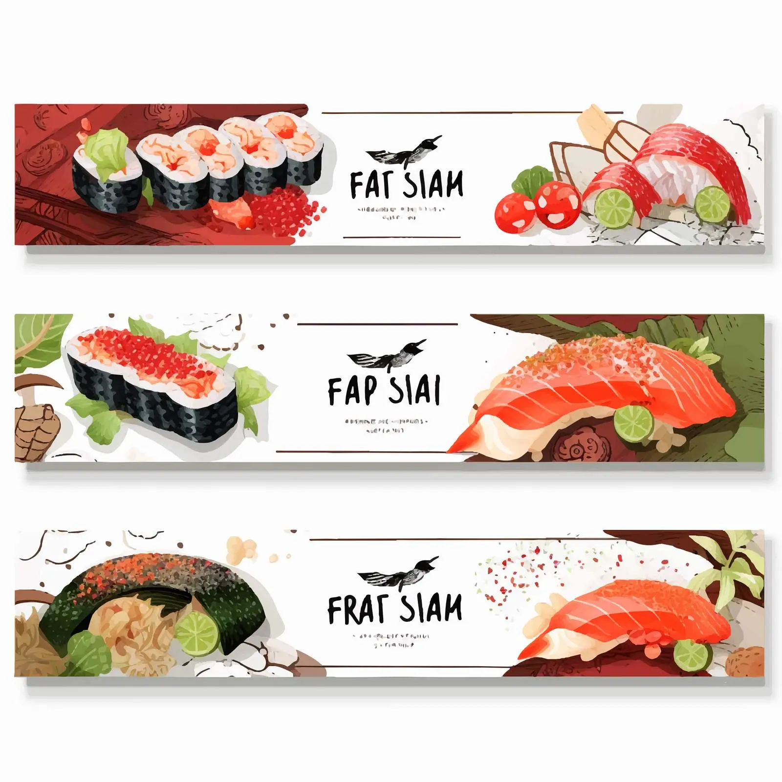 Sushi Rolls Banner Design for Asian Cuisine — free download from Dotvec