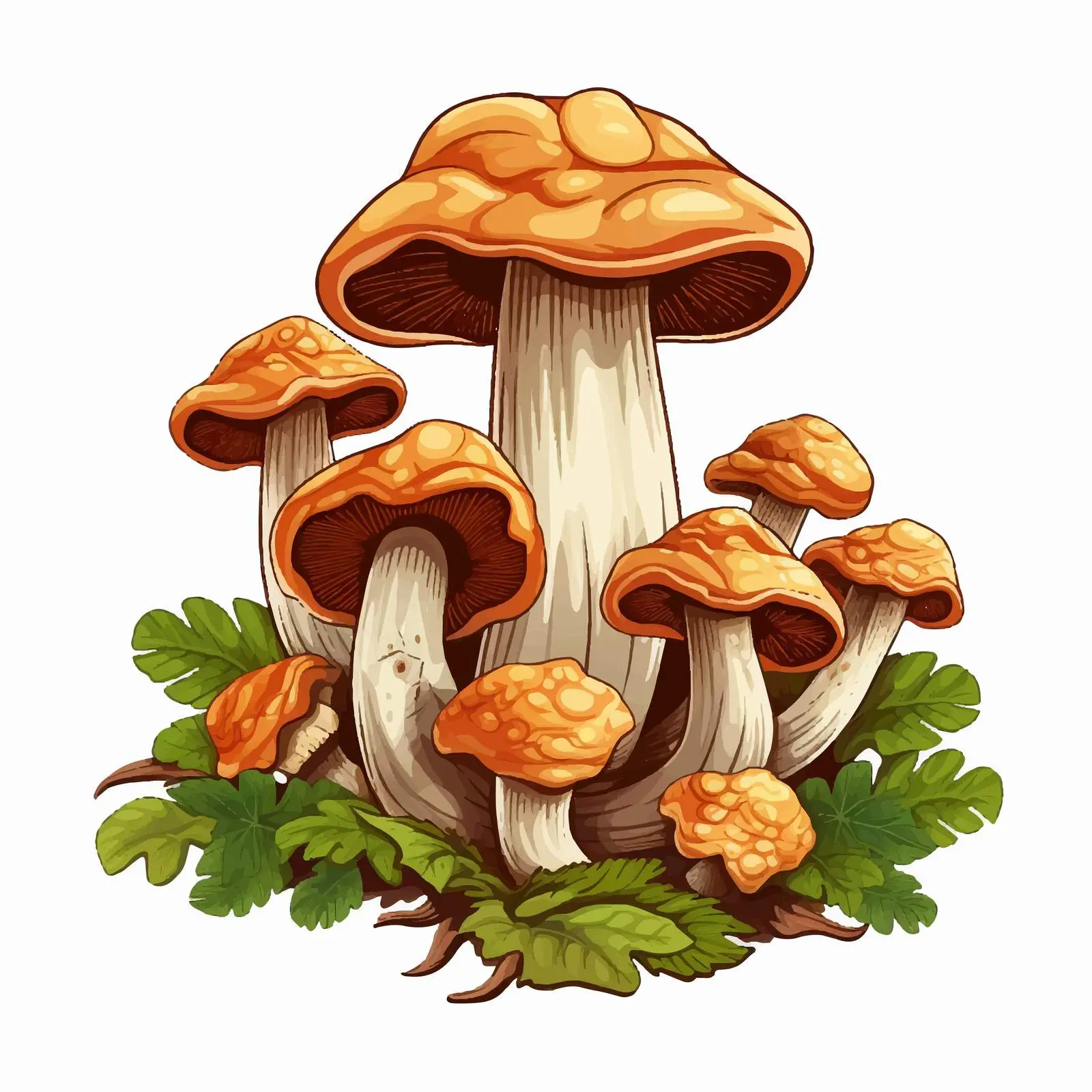 Fresh Asian Shimeji Mushrooms Clump in Forest — free download from Dotvec
