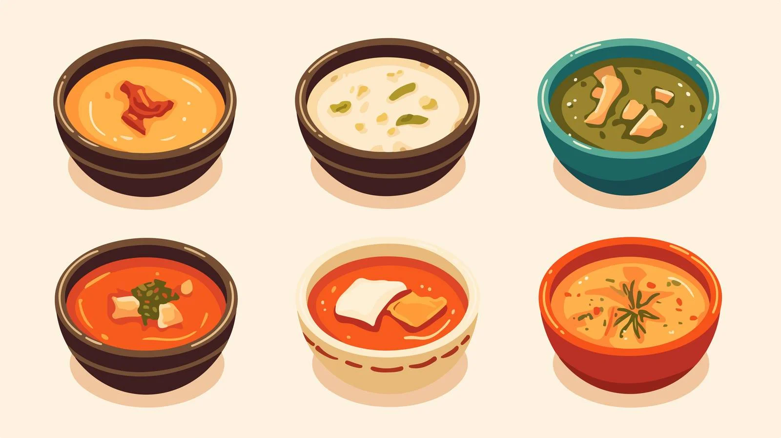 Japanese Flavorful Sauces in Array of Bowls — free download from Dotvec