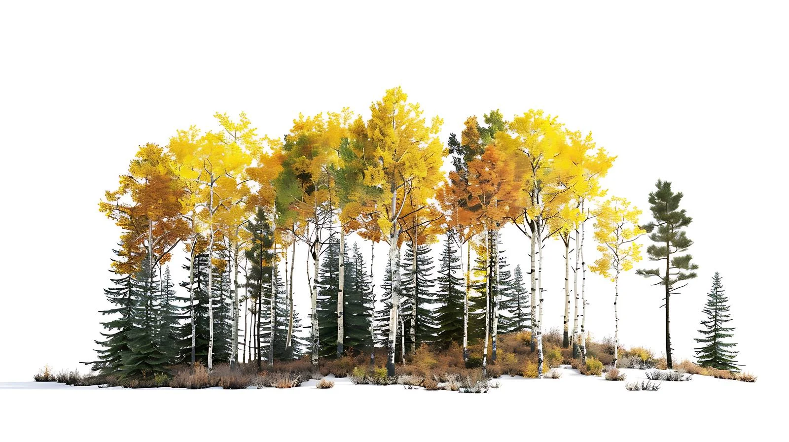 Vibrant Aspen Trees and Pine Silhouettes — free download from Dotvec