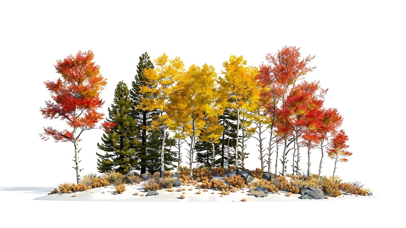 Vibrant Fall Fall Aspens and Emerging Pines — free download from Dotvec