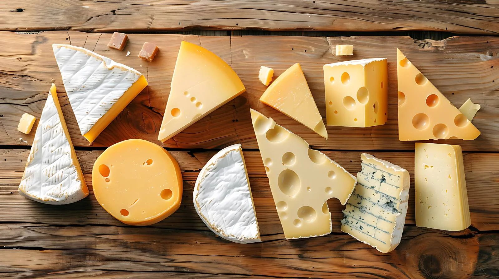 Variety of Cheese on Wooden Table — free download from Dotvec