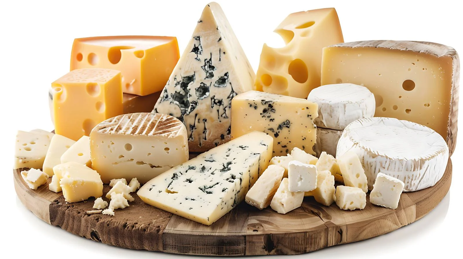 Cheese Types on Wooden Table — free download from Dotvec