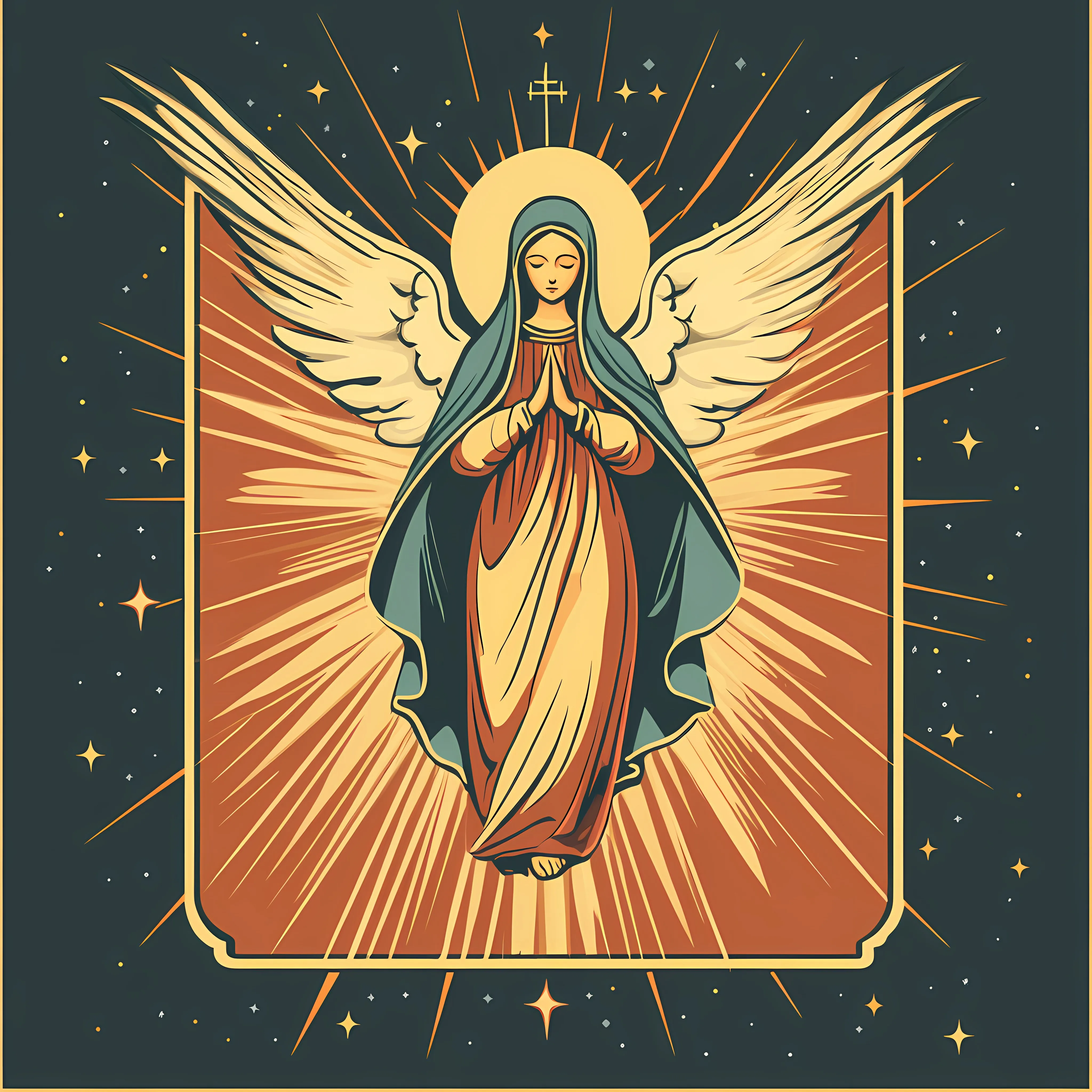Assumption of Virgin Mary and Holy Spirit Illustration — free download from Dotvec