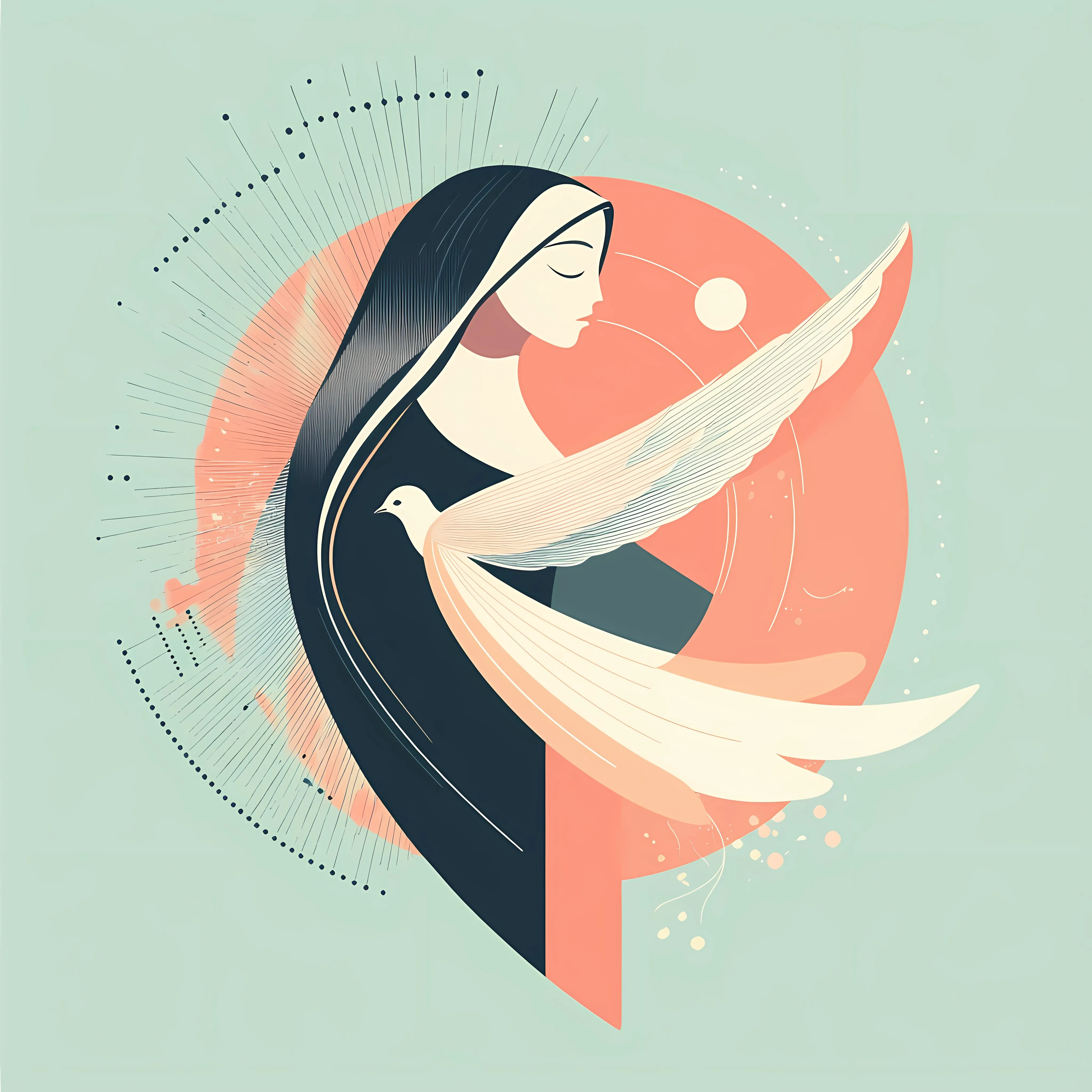 Assumption of Virgin Mary and Holy Spirit Illustration — free download from Dotvec