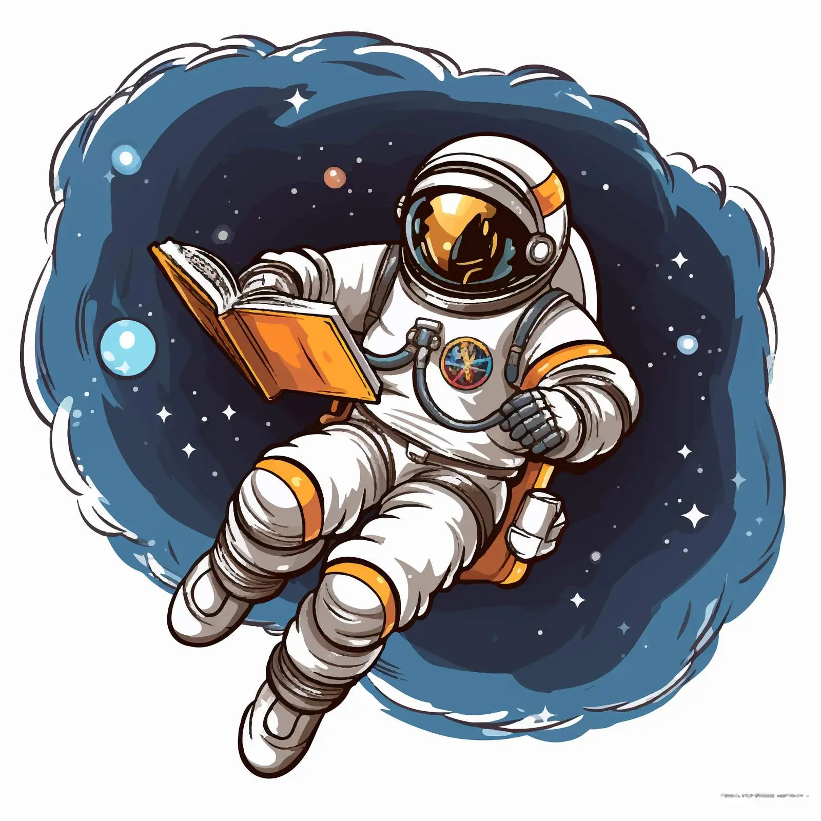 Astronaut Exploring Space from Open Book — free download from Dotvec