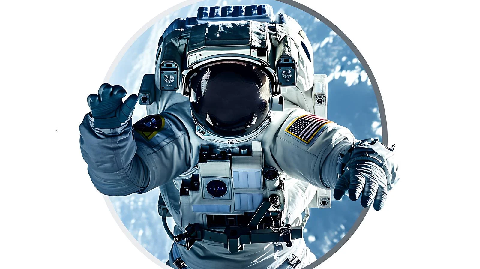 Astronaut in Outer Space Viewed through Porthole — free download from Dotvec