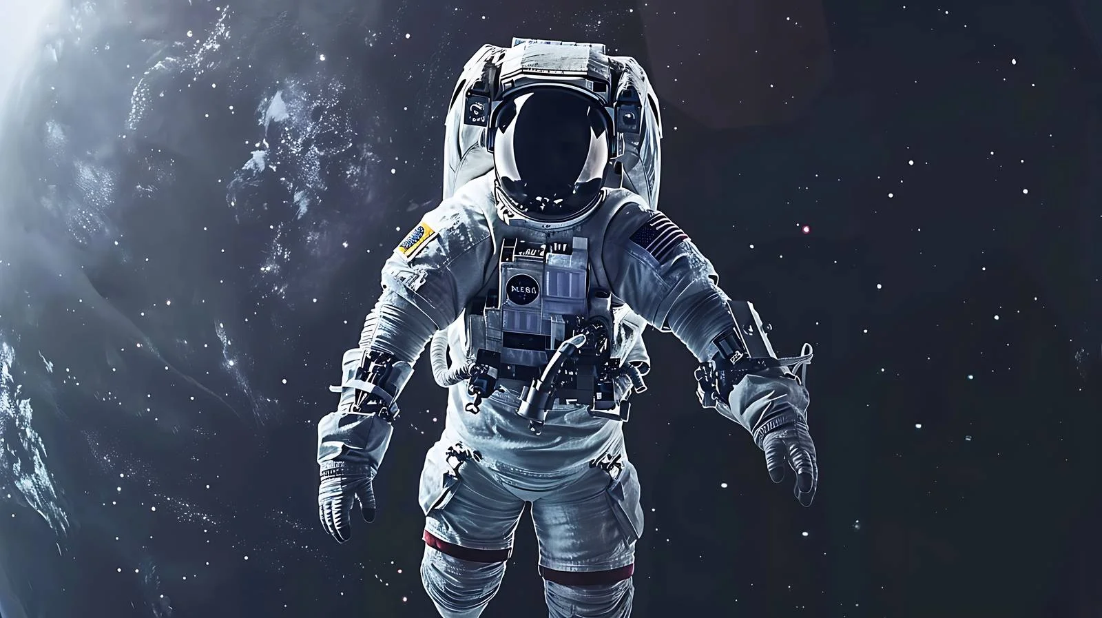 Astronaut in Outer Space with Earth Background — free download from Dotvec