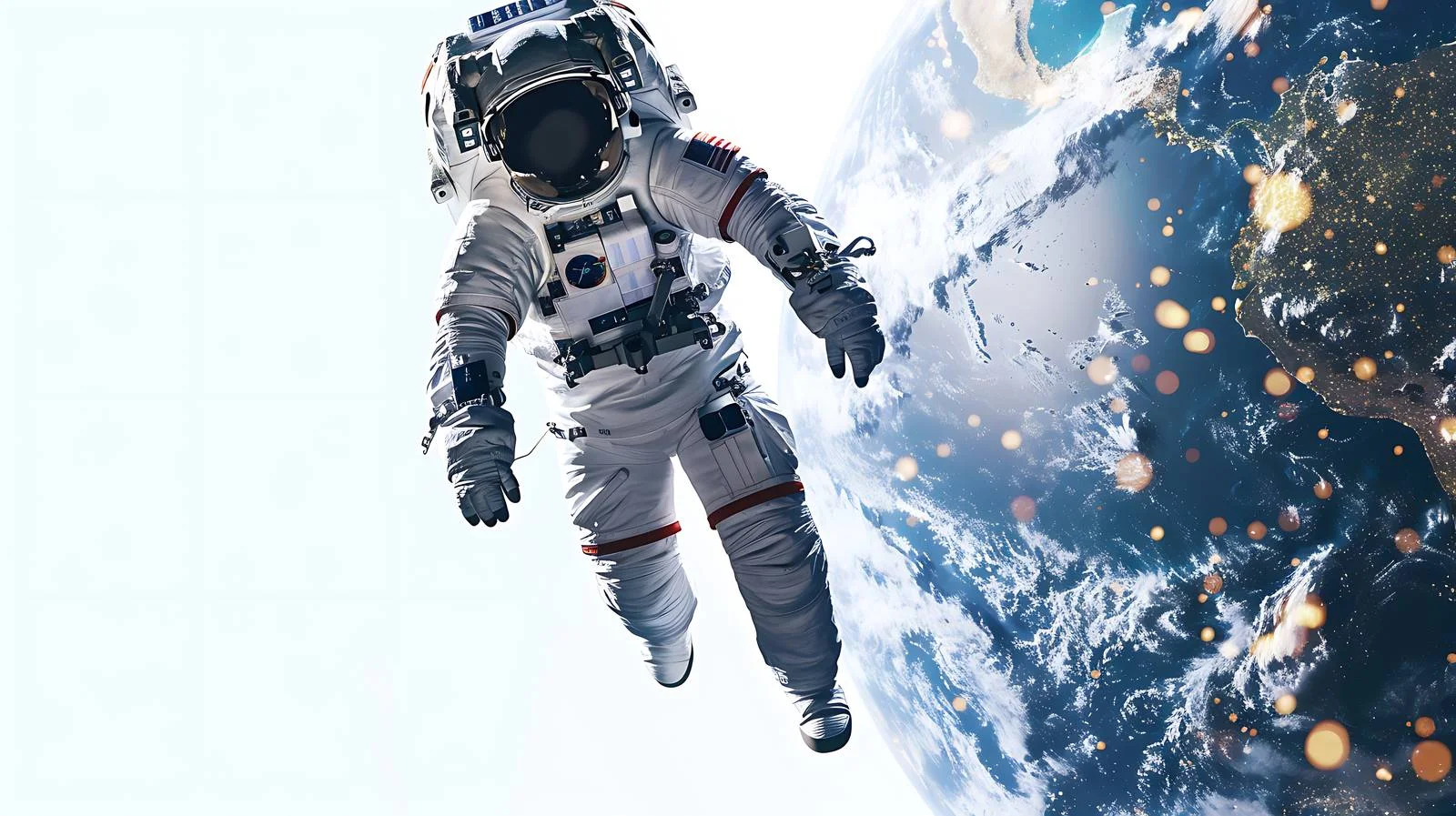 Astronaut in Outer Space with Earth Background — free download from Dotvec