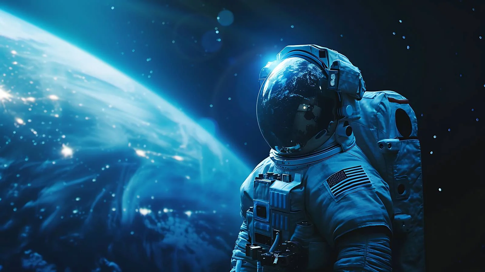 Astronaut in Outer Space at Night — free download from Dotvec